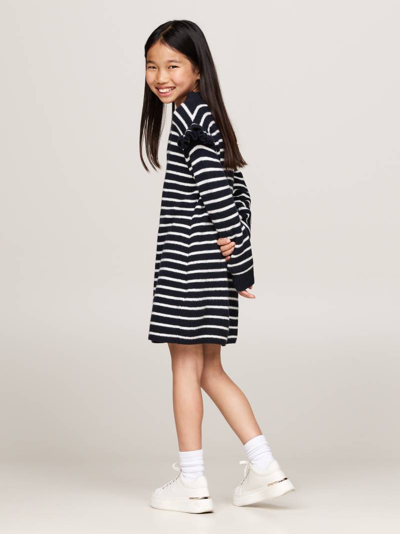 Tommy Hilfiger Strickkleid »RUFFLE SKATER DRESS LS«, mit Streifenmuster von TOMMY HILFIGER