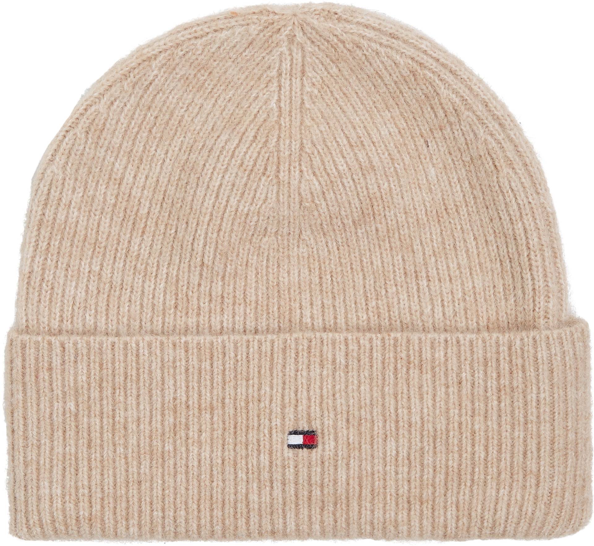 Tommy Hilfiger Strickmütze »ESSENTIAL FLAG FUZZY BEANIE«, mit Logostickerei von TOMMY HILFIGER