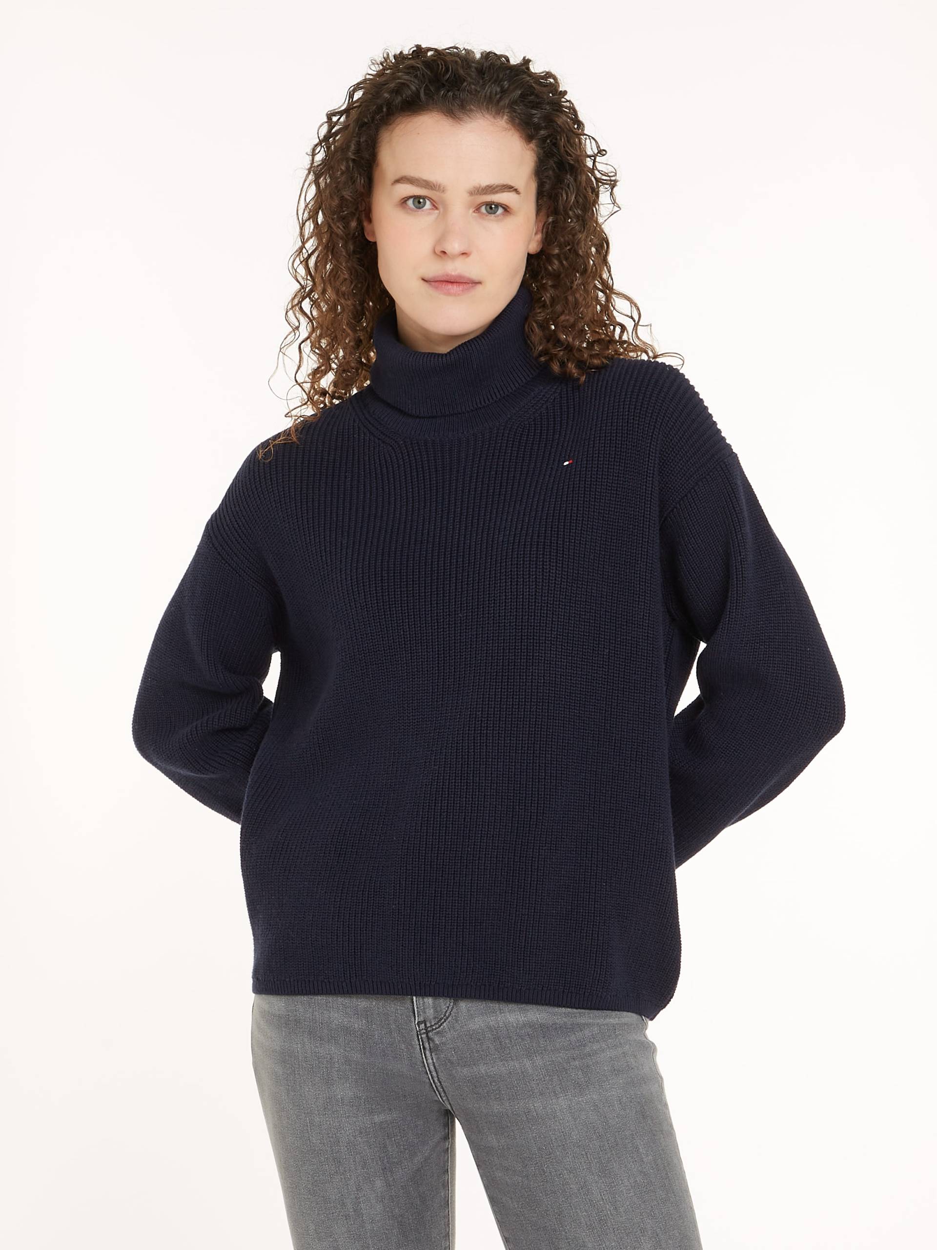 Tommy Hilfiger Strickpullover »CO CARDI STITCH ROLL-NK SWEATER«, mit Rollkragen von TOMMY HILFIGER