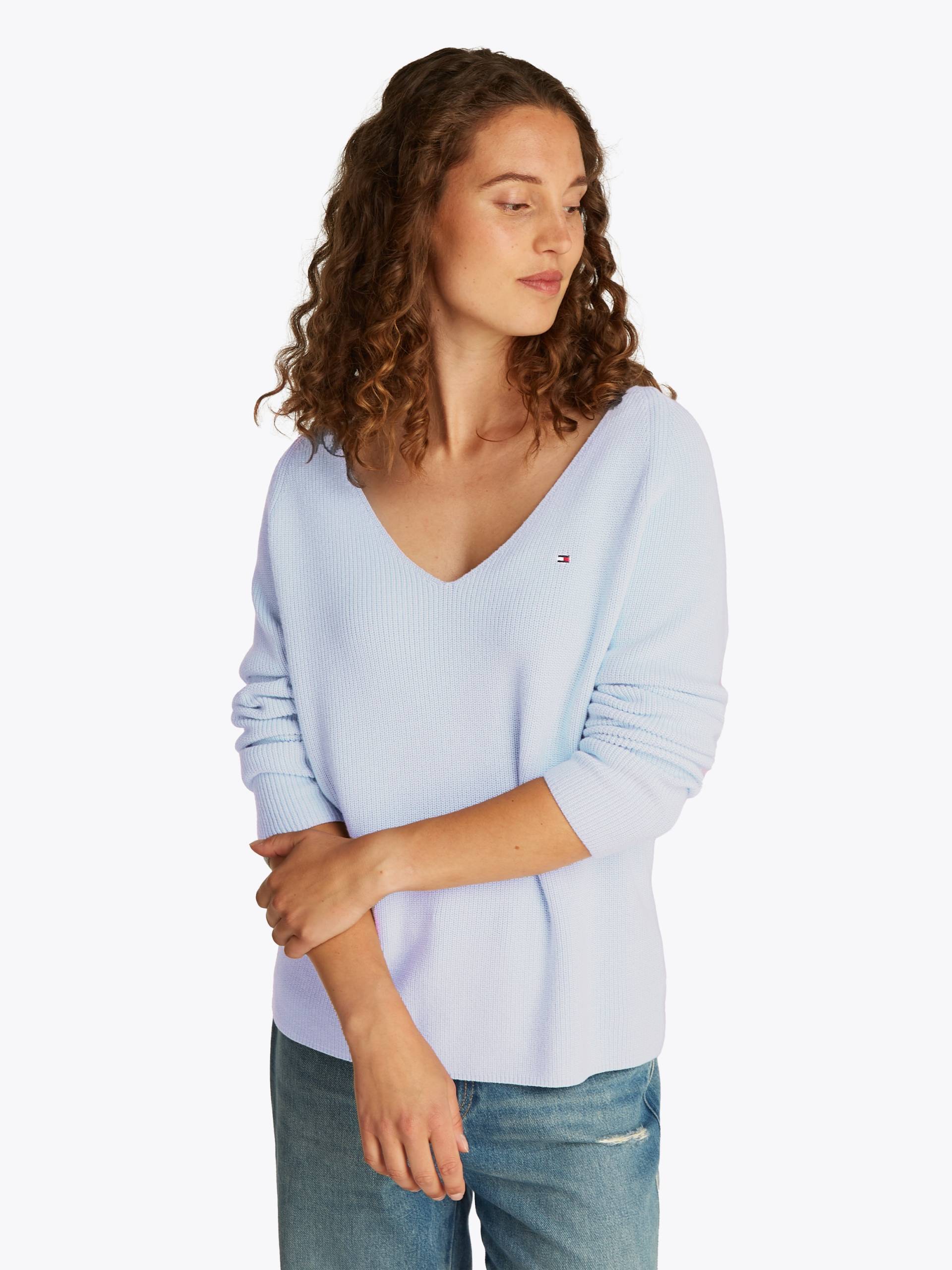 Tommy Hilfiger Strickpullover »CO CARDI STITCH V-NK LS«, mit Logostickerei Tommy Hilfiger Strickpullover »CO CARDI STITCH V-NK LS«, mit Logostickerei von TOMMY HILFIGER