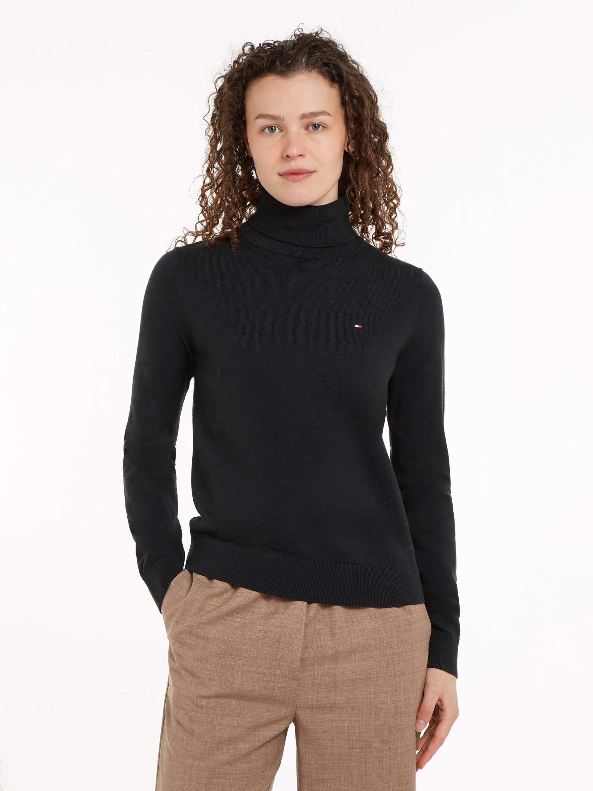 Tommy Hilfiger Strickpullover »CO JERSEY STITCH ROLL-NK SWT«, mit Rollkragen von TOMMY HILFIGER