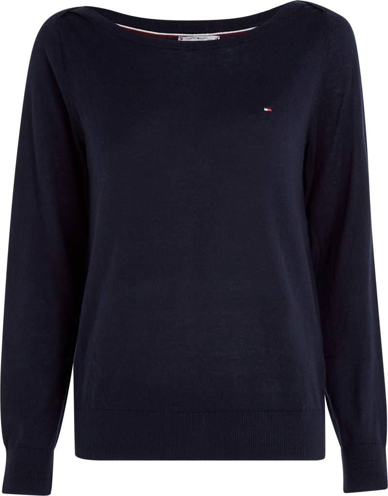 Tommy Hilfiger Strickpullover »CO JERSEY STITCH V-NK SWEATER«, mit Tommy Hilfiger Logo-Flag von TOMMY HILFIGER