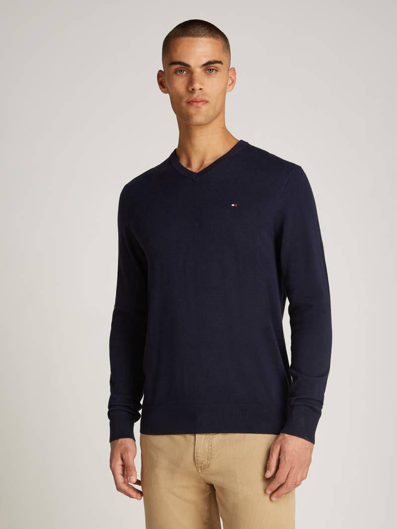 Tommy Hilfiger Strickpullover »ESSENTIAL COTTON V NECK« von TOMMY HILFIGER