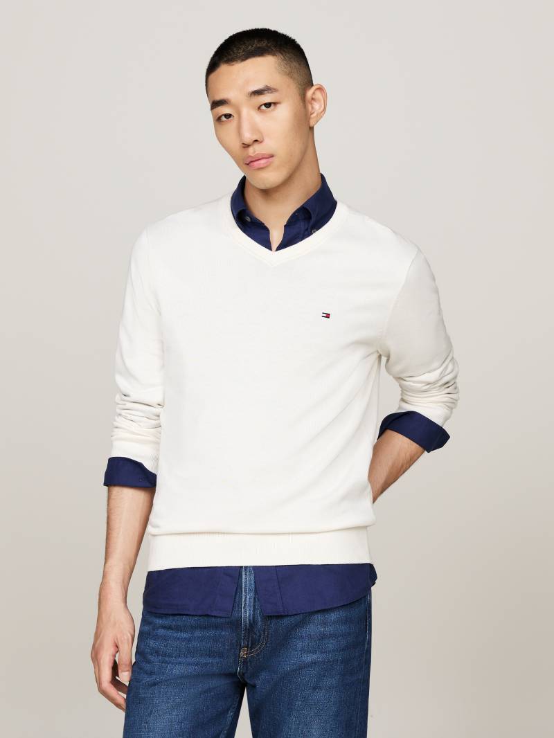 Tommy Hilfiger Strickpullover »ESSENTIAL COTTON V NECK« von TOMMY HILFIGER