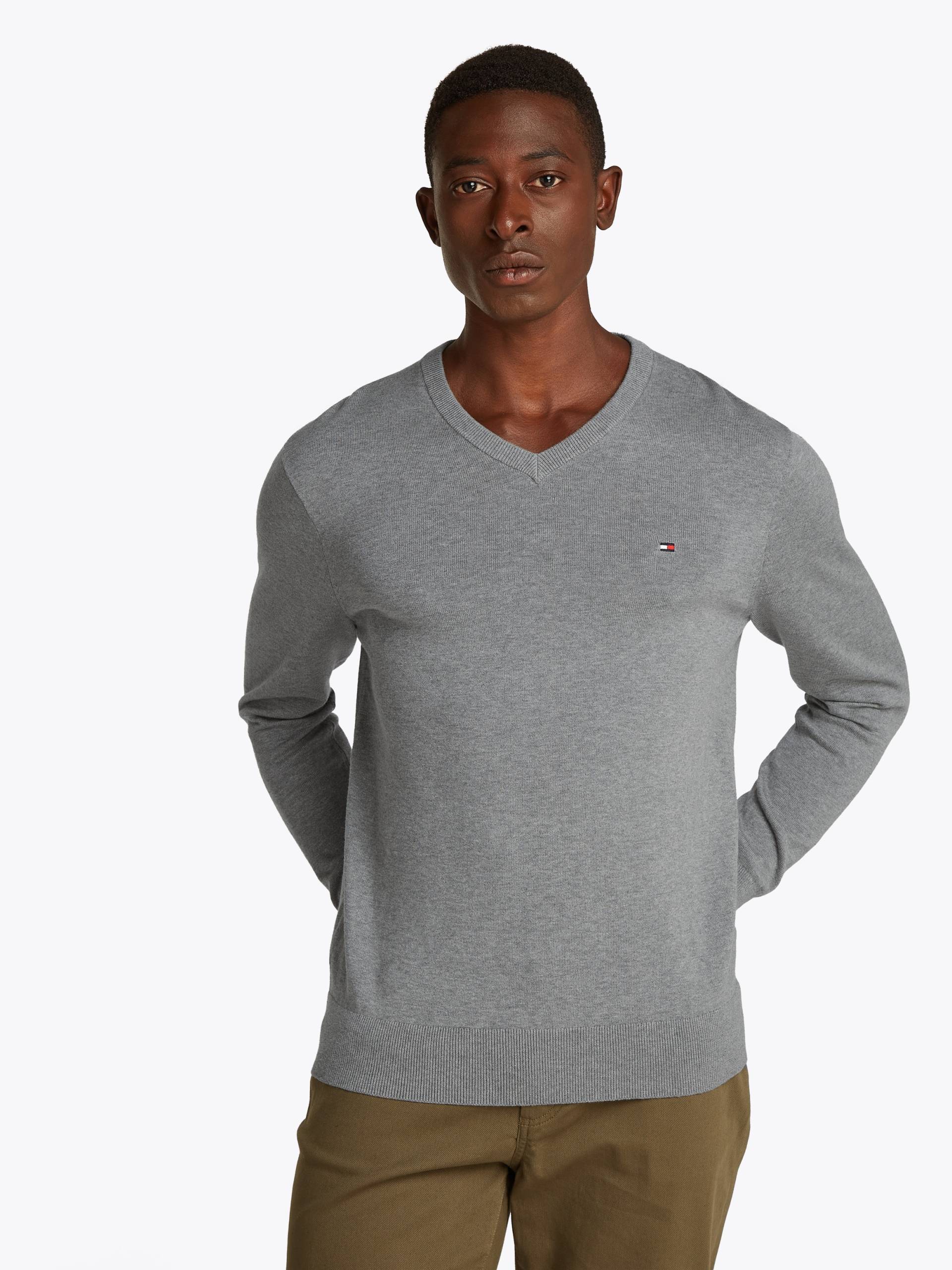 Tommy Hilfiger Strickpullover »ESSENTIAL COTTON V NECK« von TOMMY HILFIGER