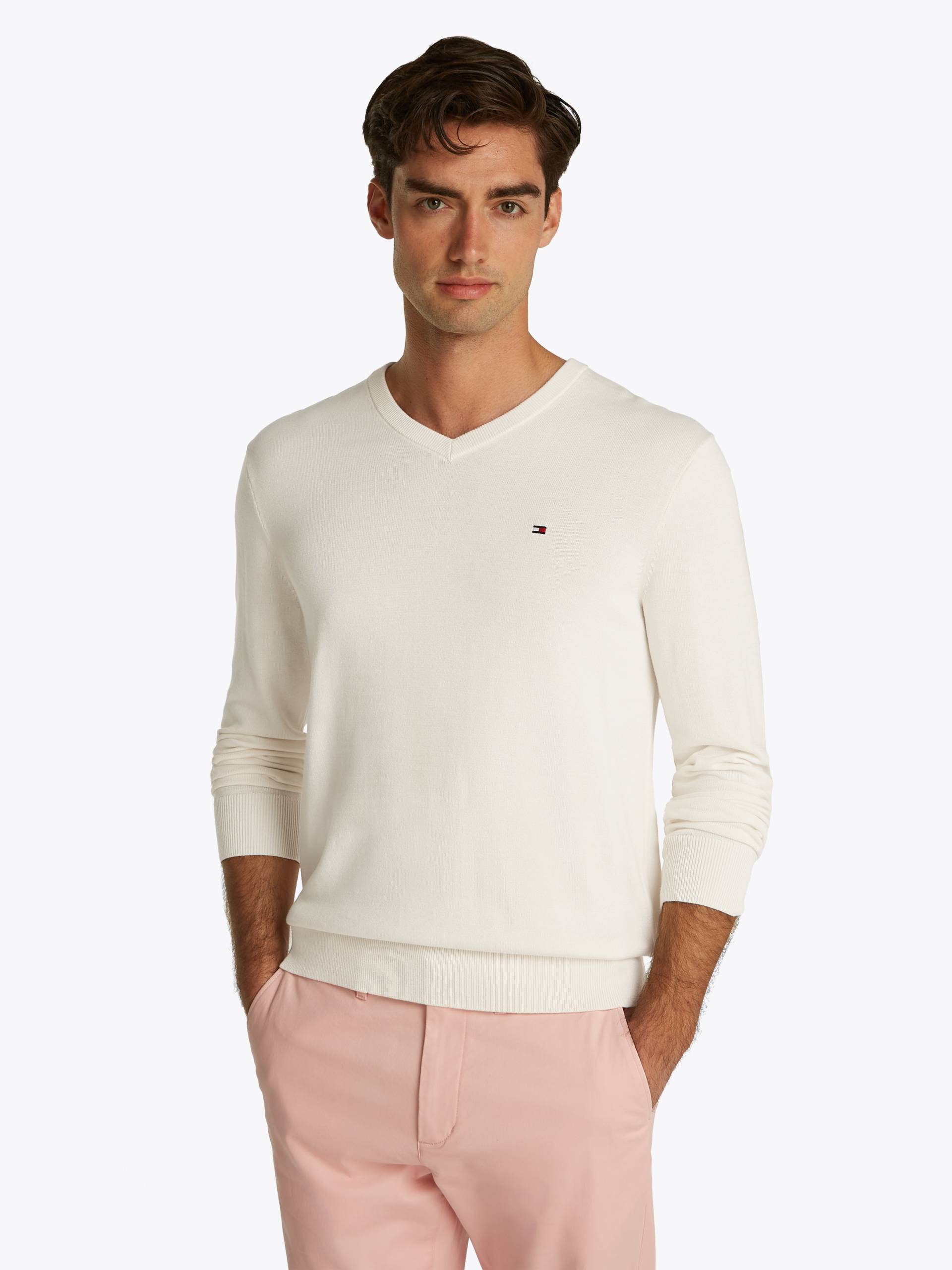 Tommy Hilfiger Strickpullover »ESSENTIAL COTTON V NECK« von TOMMY HILFIGER