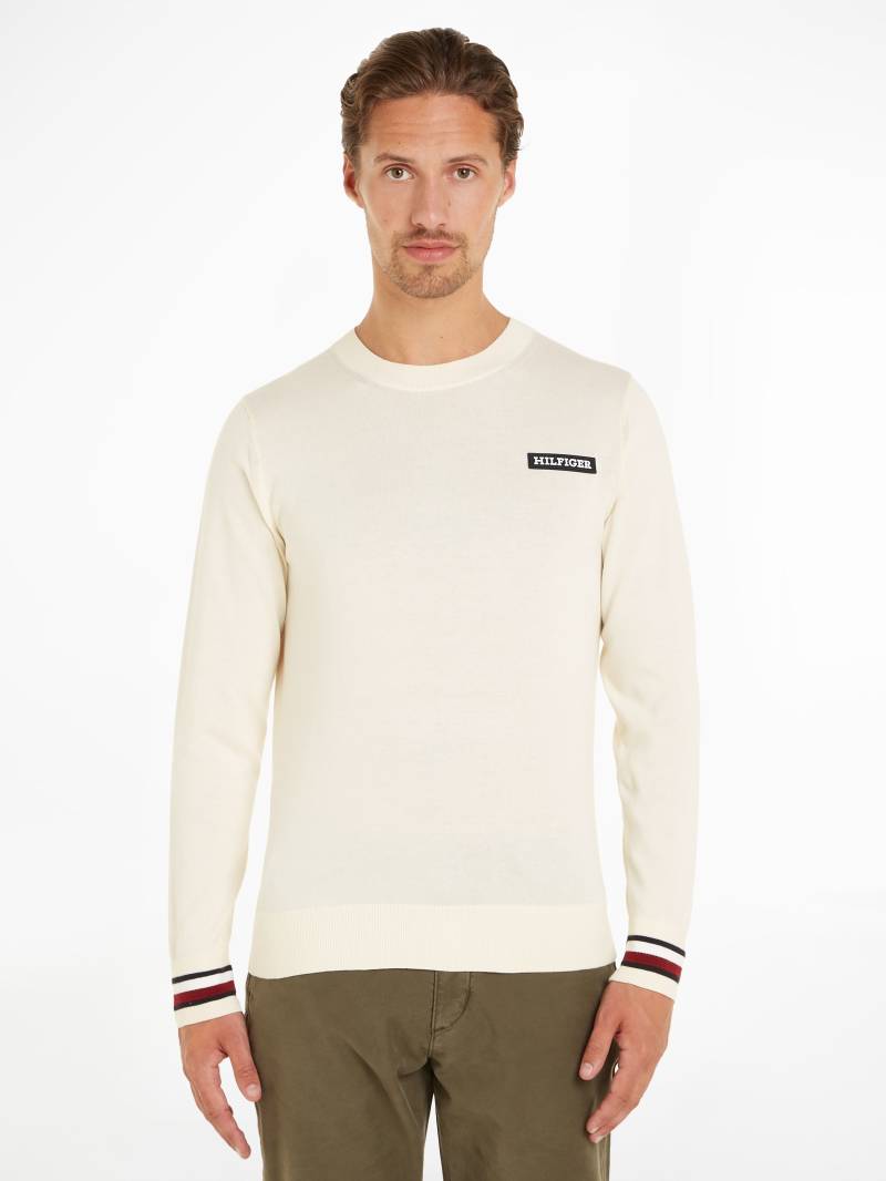 Tommy Hilfiger Strickpullover »GLOBAL STRIPE CREW NK«, Global-Streifen auf Ärmelabschluss und Nacken von TOMMY HILFIGER