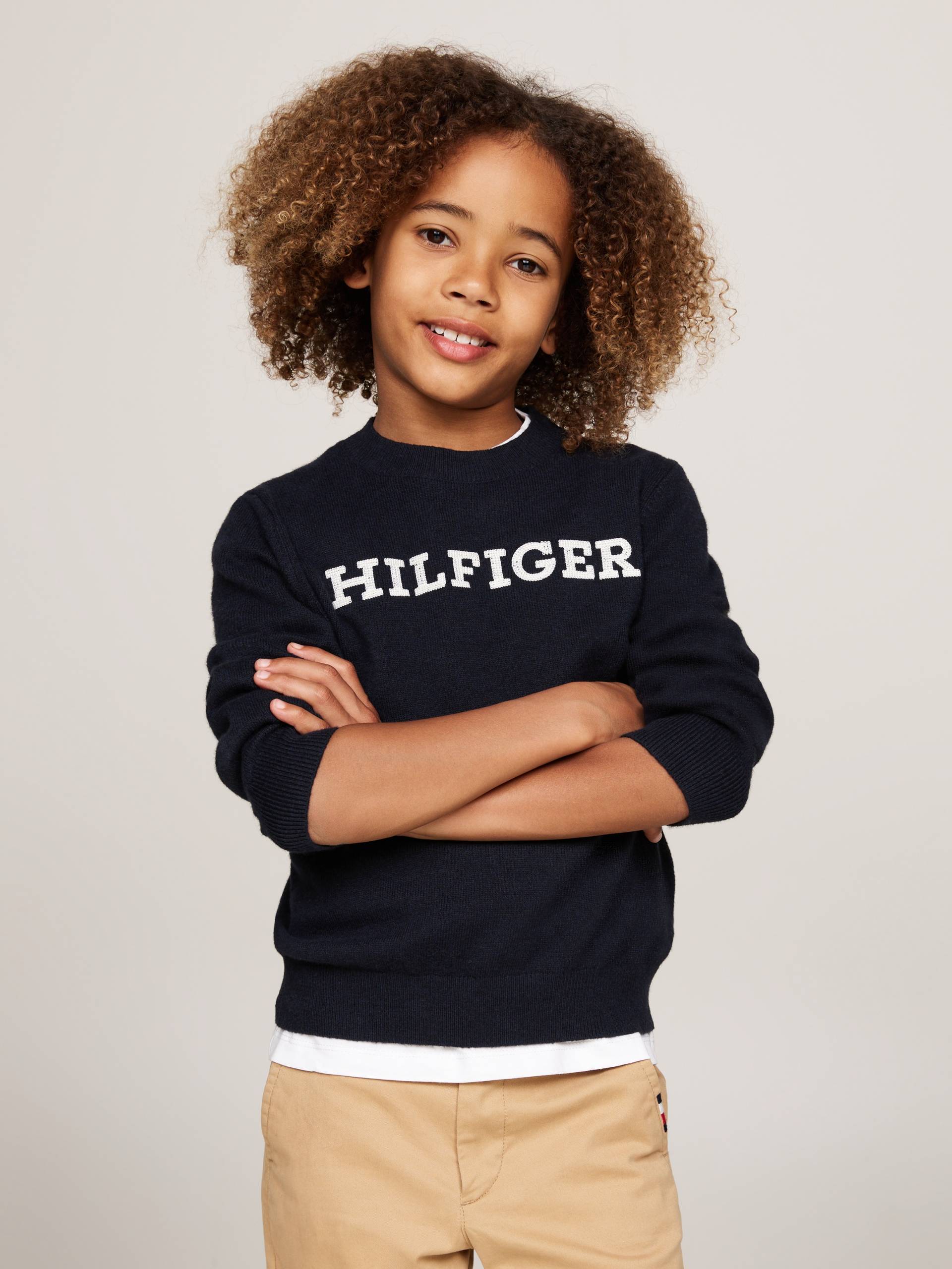 Tommy Hilfiger Strickpullover »MONOTYPE REGULAR SWEATER«, mit aufgesticktem Logo von TOMMY HILFIGER