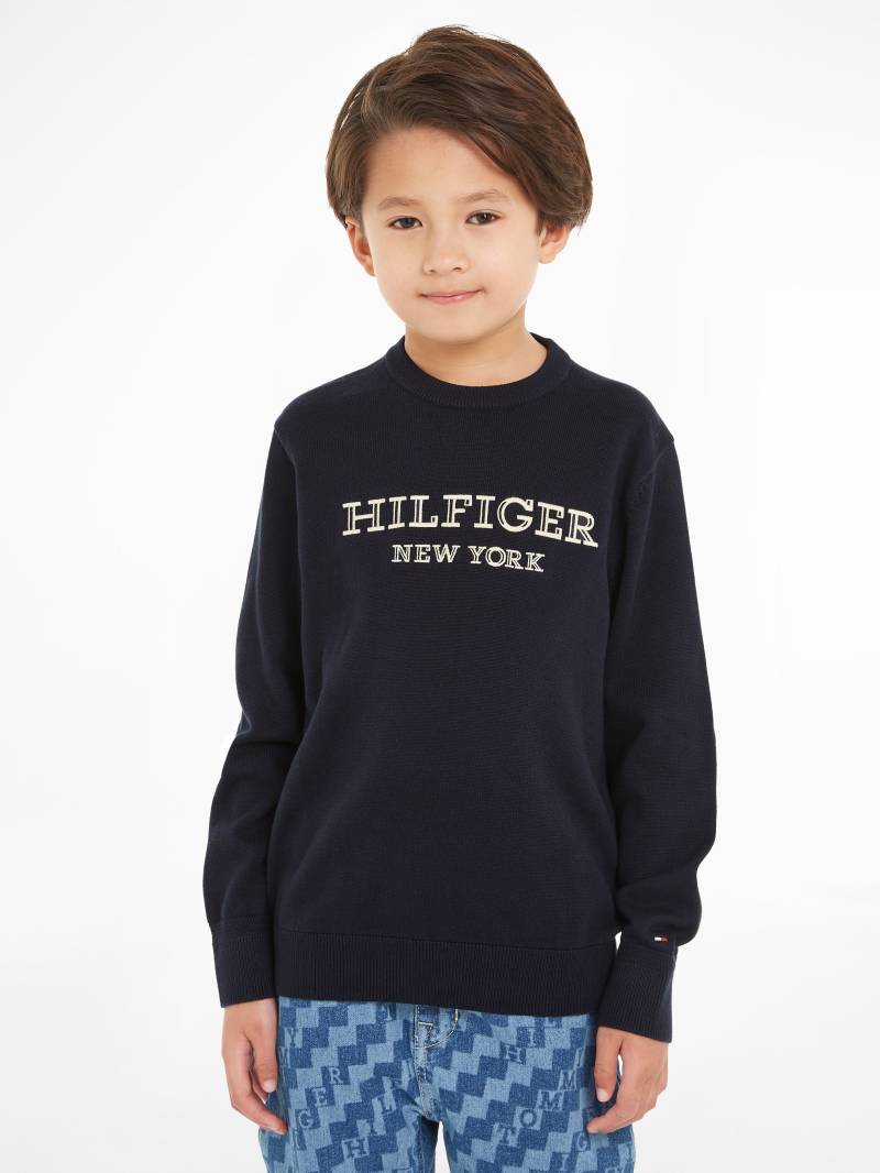 Tommy Hilfiger Strickpullover »MONOTYPE SWEATER«, mit grosser Logostickerei von TOMMY HILFIGER