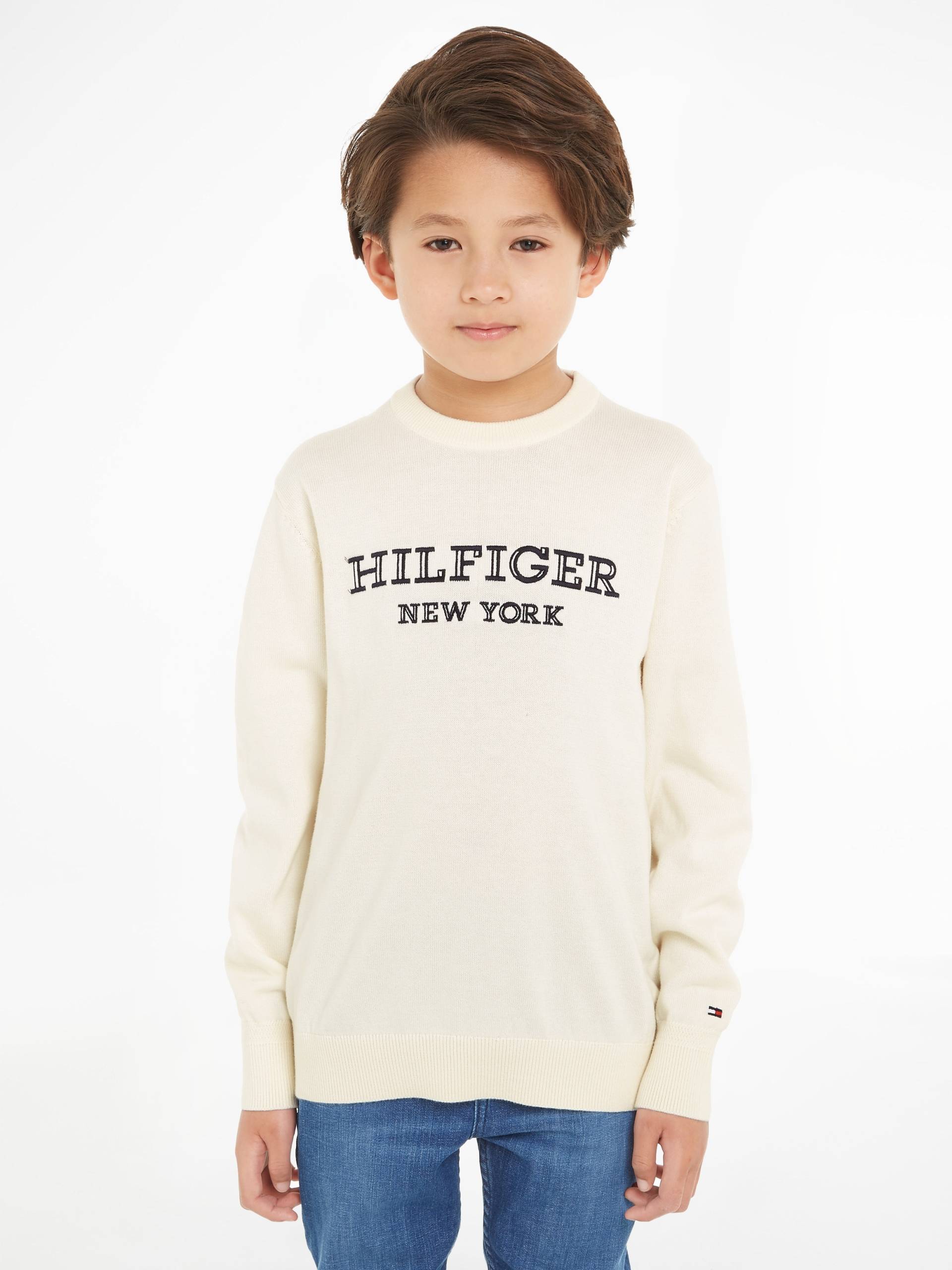 Tommy Hilfiger Strickpullover »MONOTYPE SWEATER«, mit grosser Logostickerei von TOMMY HILFIGER