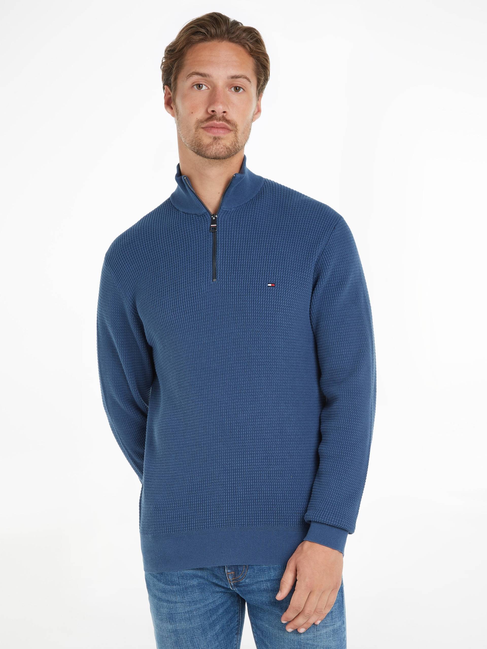 Tommy Hilfiger Strickpullover »REFINED STRUCTURE ZIP MOCK« von TOMMY HILFIGER