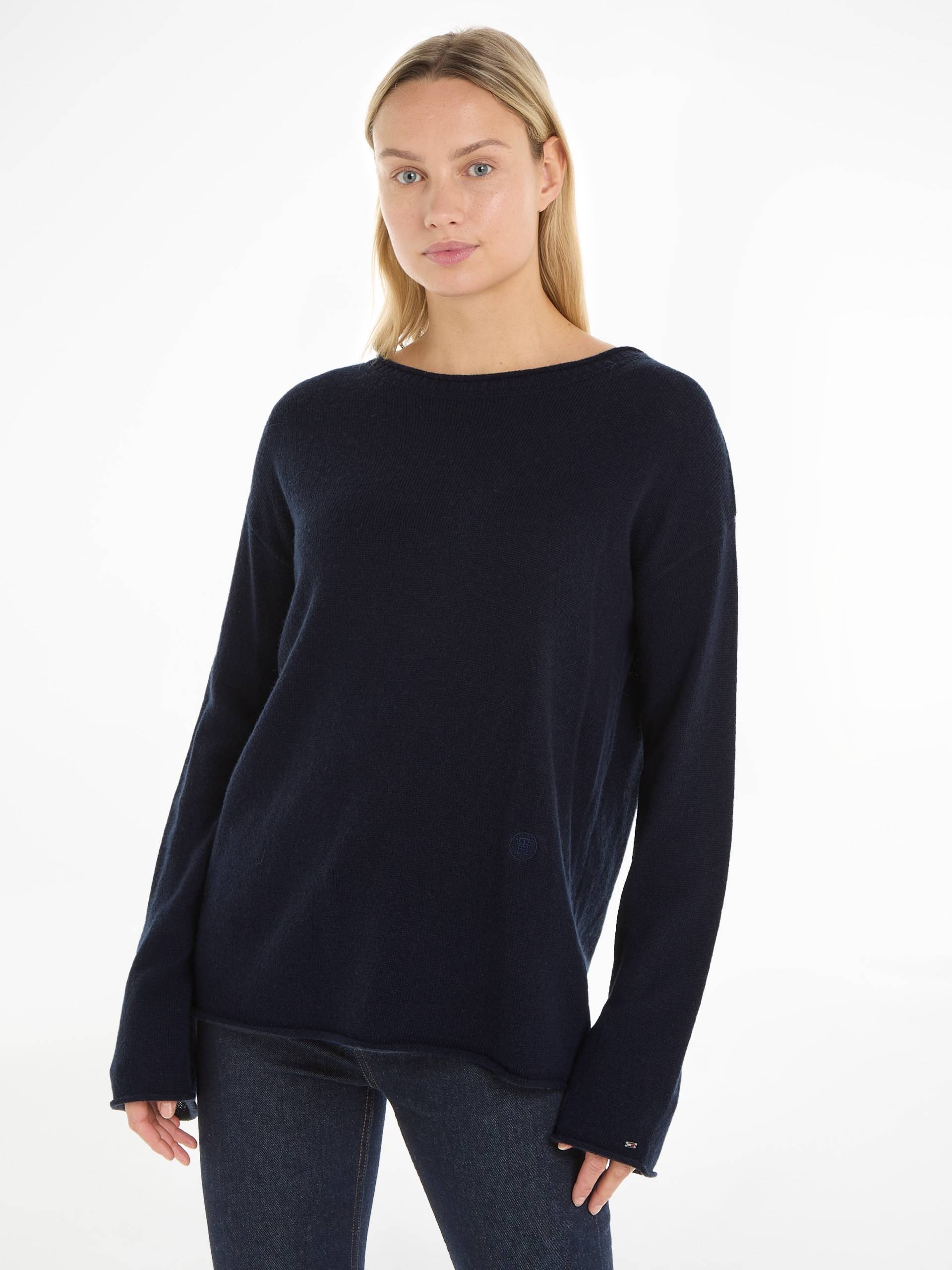 Tommy Hilfiger Strickpullover »SOFT WOOL BOAT-NK SWEATER«, aus weicher Wolle, langlebig, atmungsaktiv &zeitlos, Premium von TOMMY HILFIGER