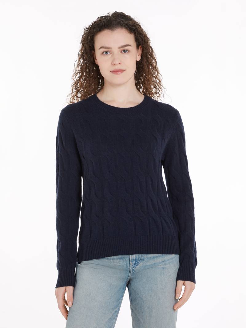 Tommy Hilfiger Strickpullover »SOFT WOOL CABLE C-NK«, mit Zopfmuster, Rundhals von TOMMY HILFIGER