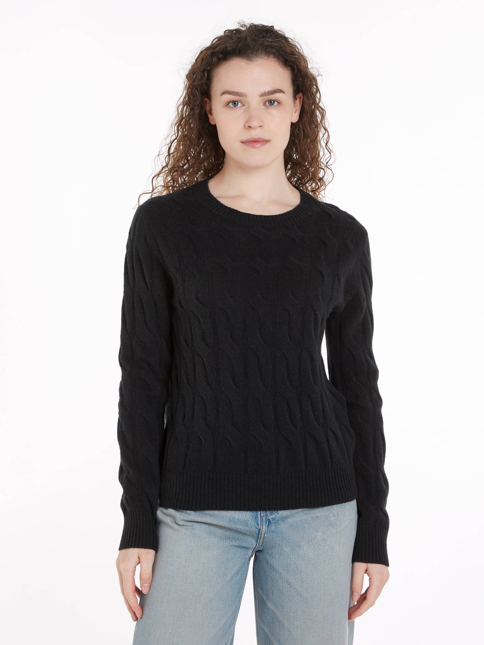 Tommy Hilfiger Strickpullover »SOFT WOOL CABLE C-NK«, mit Zopfmuster, aus reiner Wolle von TOMMY HILFIGER