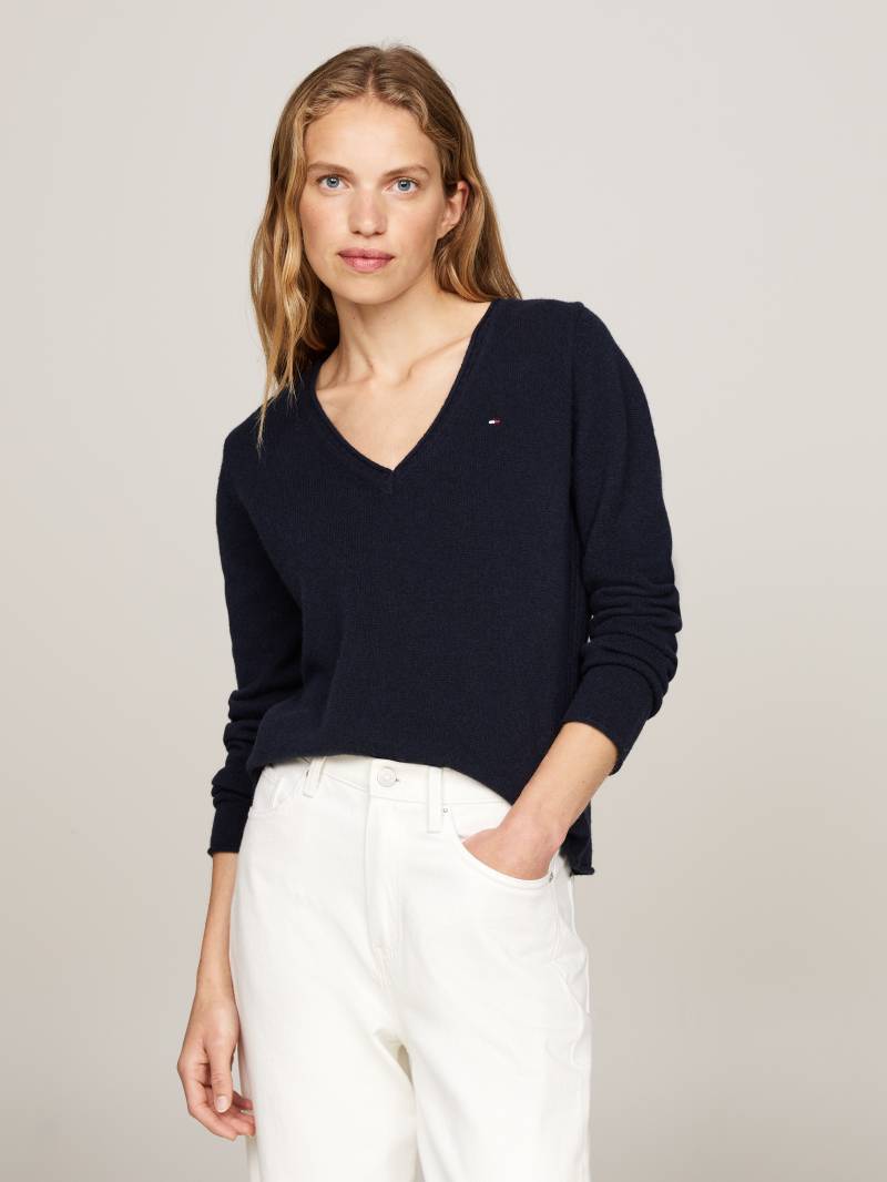 Tommy Hilfiger Strickpullover »SOFT WOOL V-NK SWEATER«, mit V-Ausschnitt aus 100% Wolle von TOMMY HILFIGER