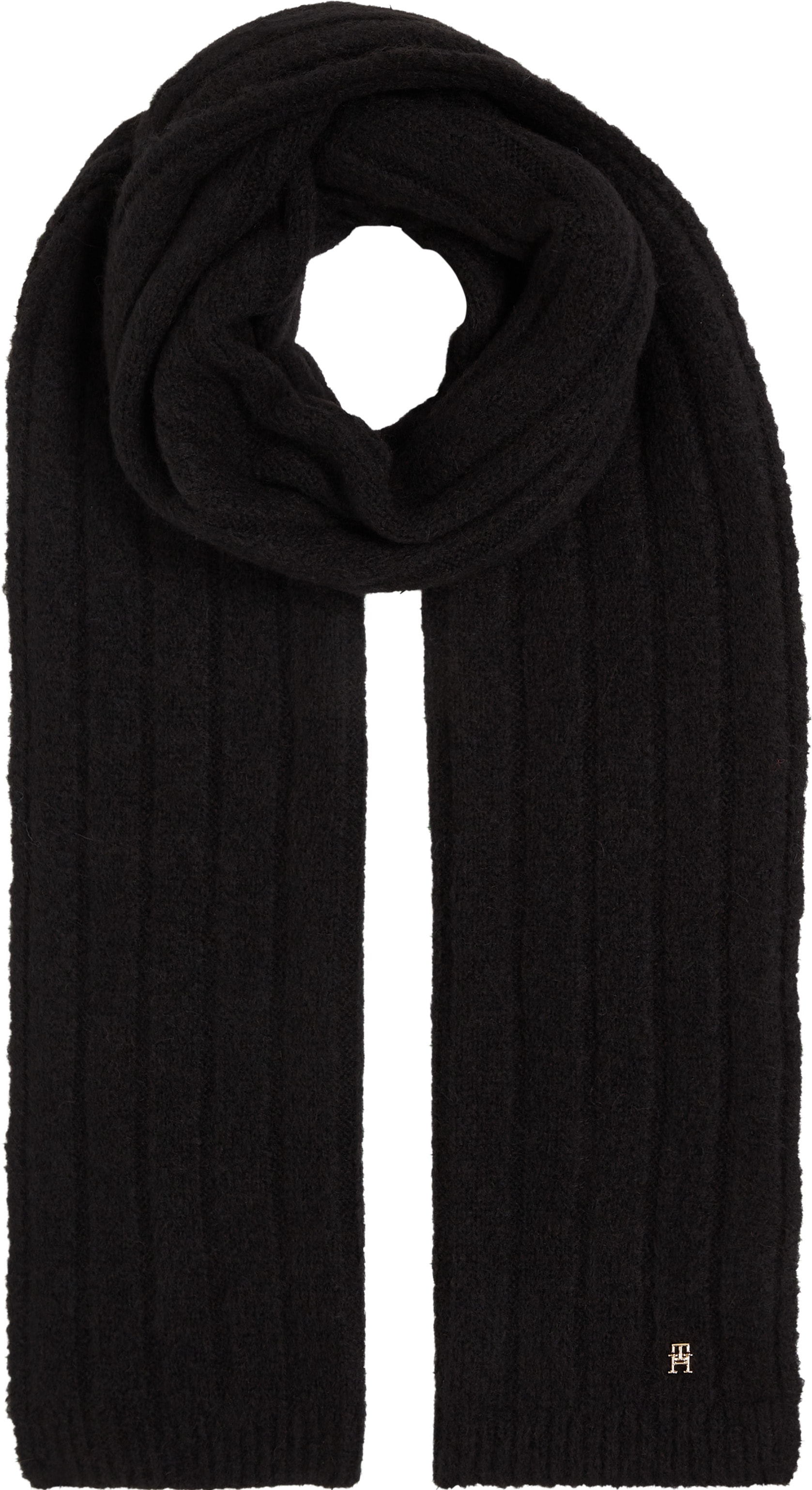 Tommy Hilfiger Strickschal »TH TIMELESS SCARF«, mit Monogramm-Emblem von TOMMY HILFIGER