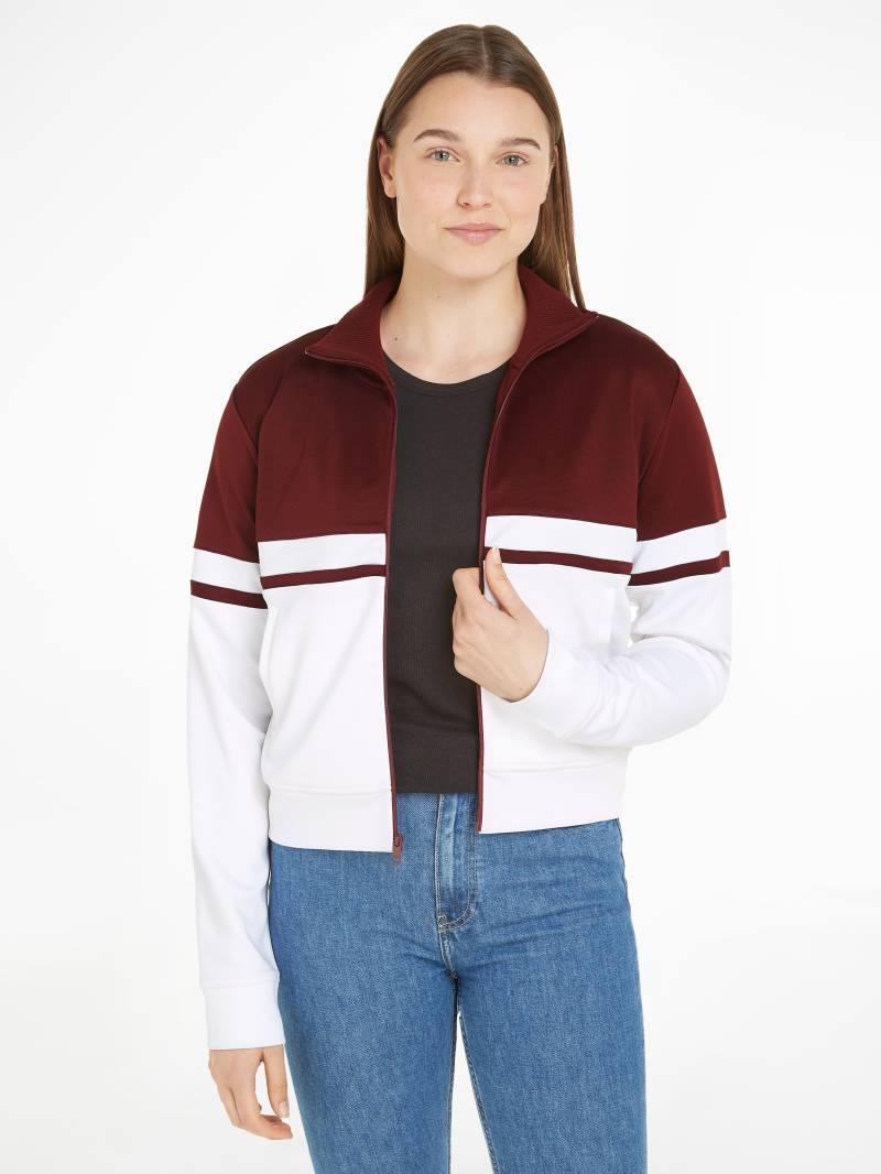 Tommy Hilfiger Sweatjacke »BLOCKED STRIPE REG ZIPTHRU HWK«, mit Logostickerei von TOMMY HILFIGER