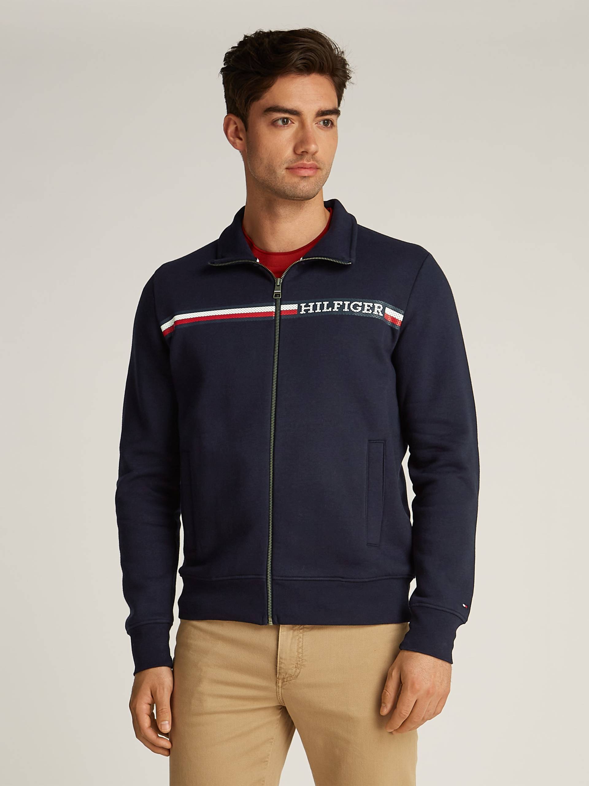 Tommy Hilfiger Sweatjacke »CHEST STRIPE ZIP THROUGH« von TOMMY HILFIGER