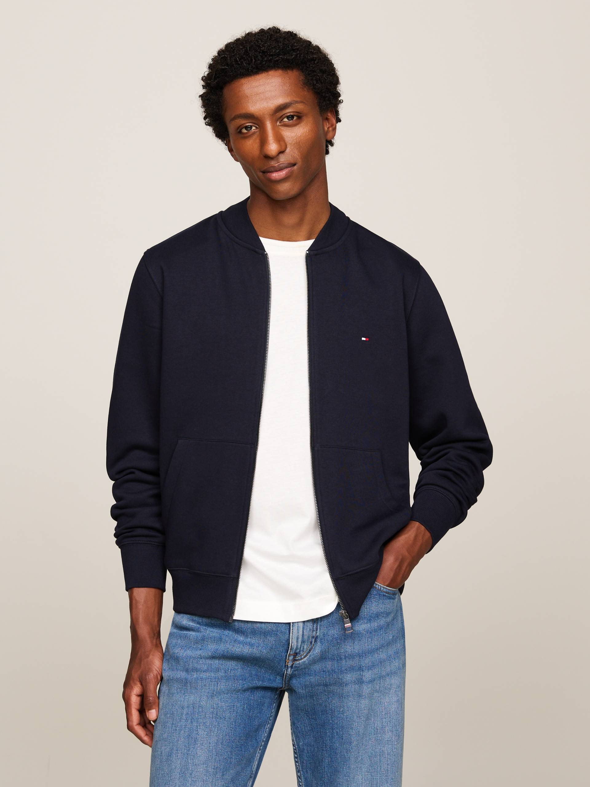 Tommy Hilfiger Sweatjacke »FLAG LOGO BASEBALL ZIP THROUGH« von TOMMY HILFIGER