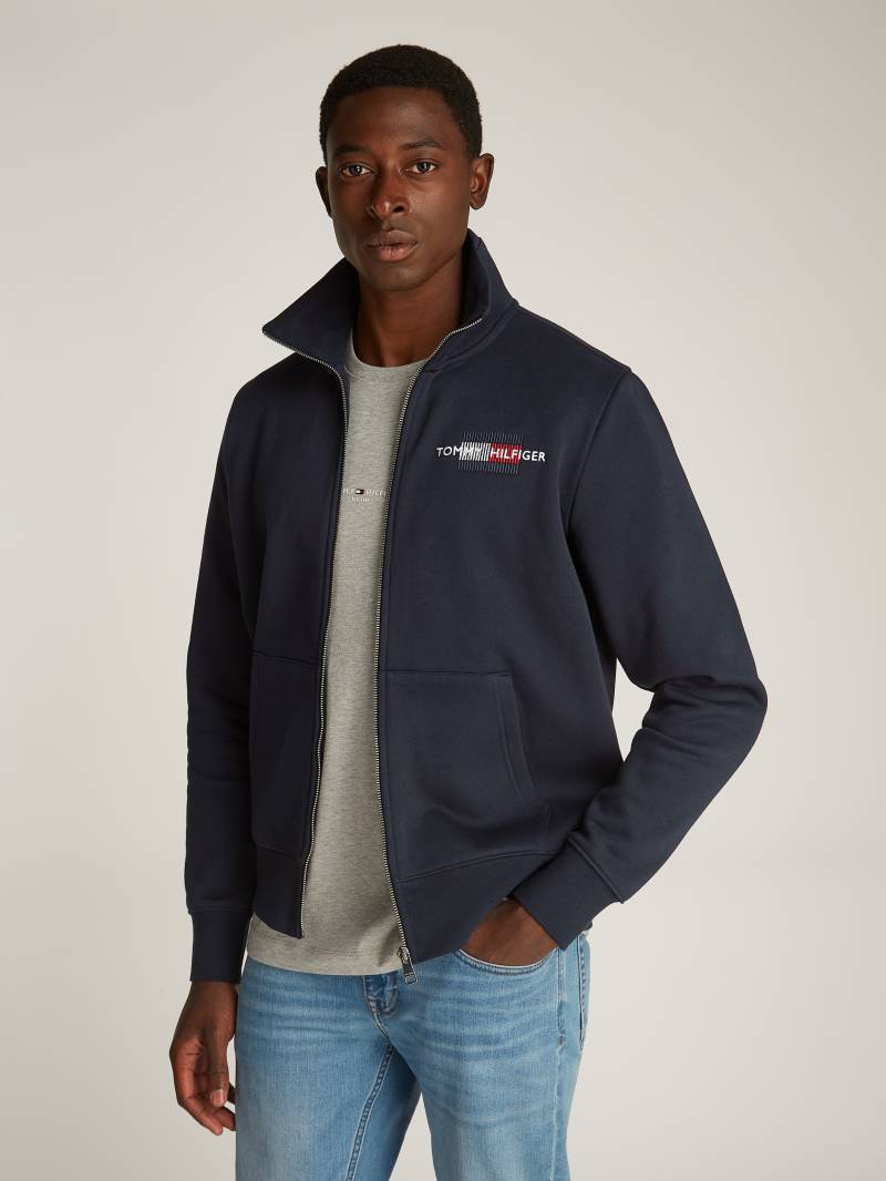 Tommy Hilfiger Sweatjacke »HILFIGER FLAG EMBRO ZT STAND CLR« von TOMMY HILFIGER