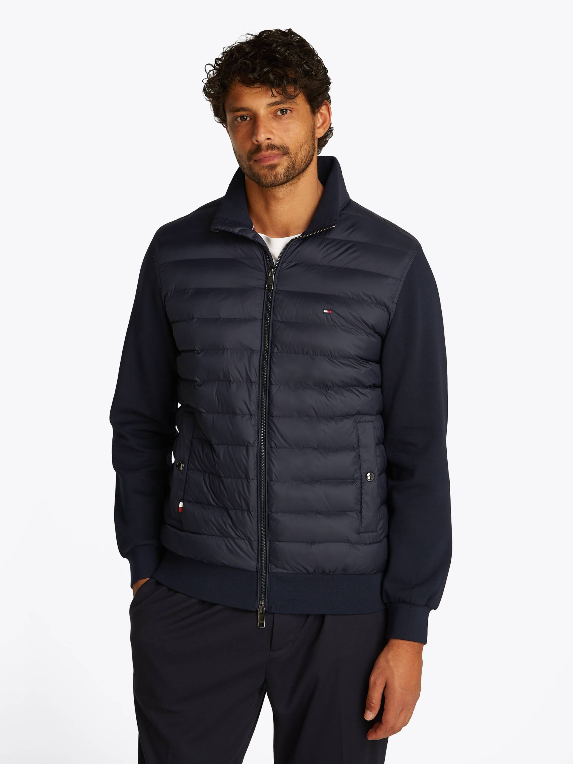 Tommy Hilfiger Sweatjacke »MIX MEDIA STAND CLLR«, mit Steppung von TOMMY HILFIGER