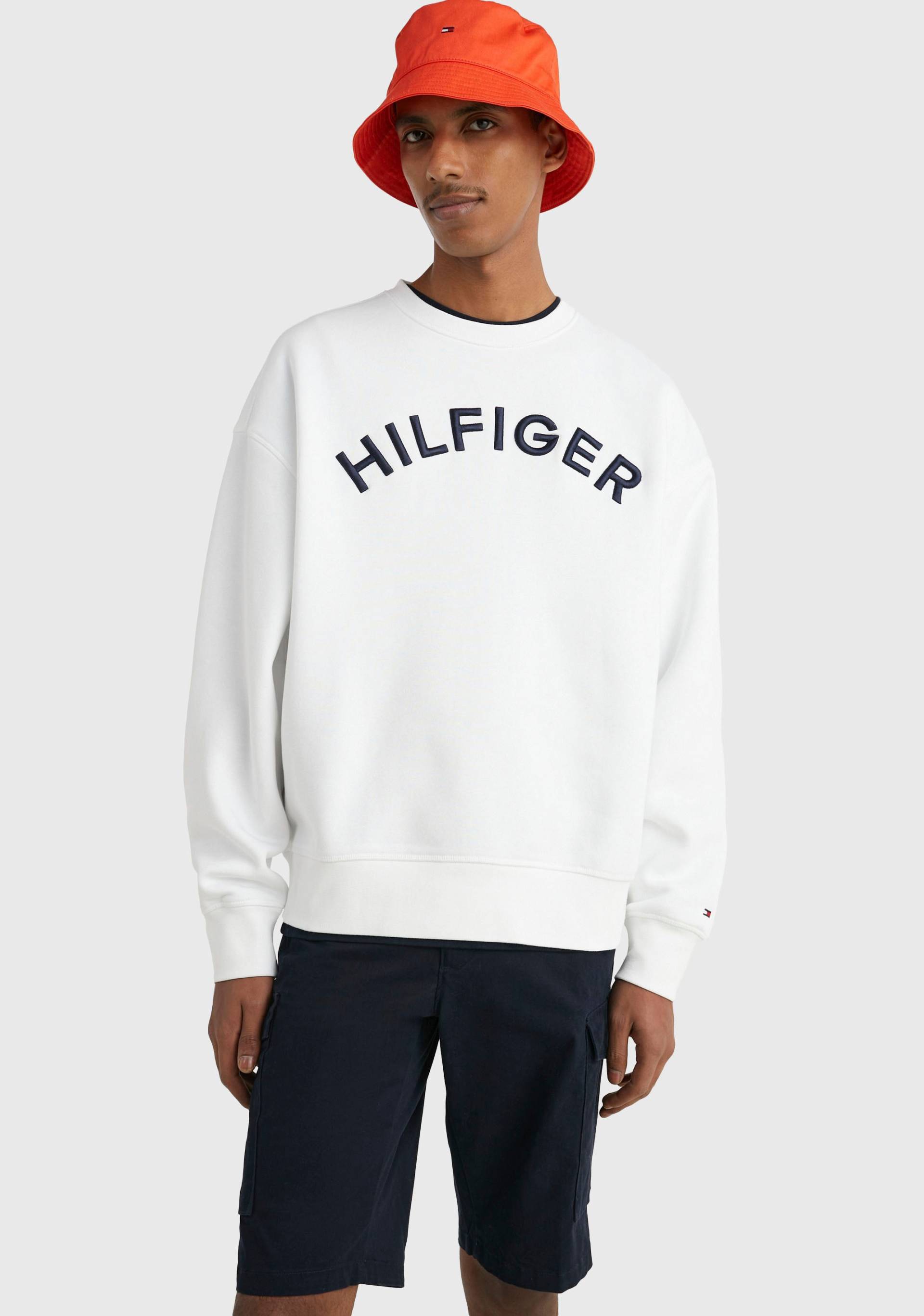 Tommy Hilfiger Sweatshirt »HILFIGER ARCHED CREWNECK«, mit Rippbündchen von TOMMY HILFIGER