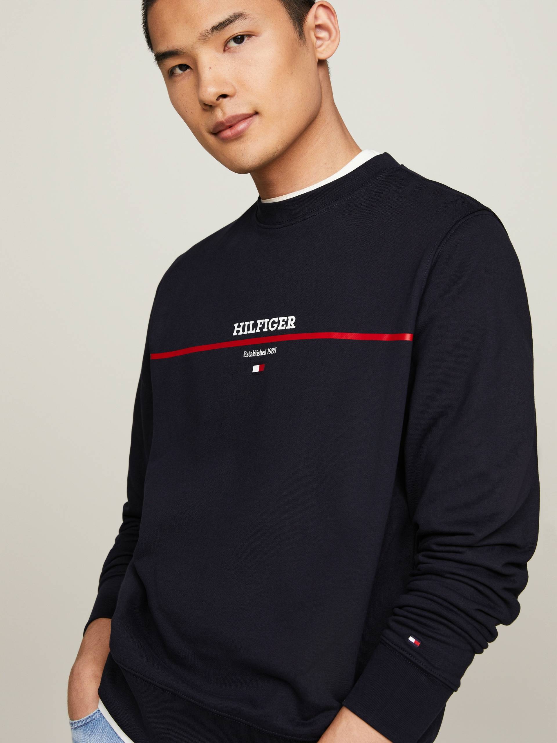 Tommy Hilfiger Sweatshirt »HILFIGER STRIPE TERRY SWEATSHIRT« von TOMMY HILFIGER