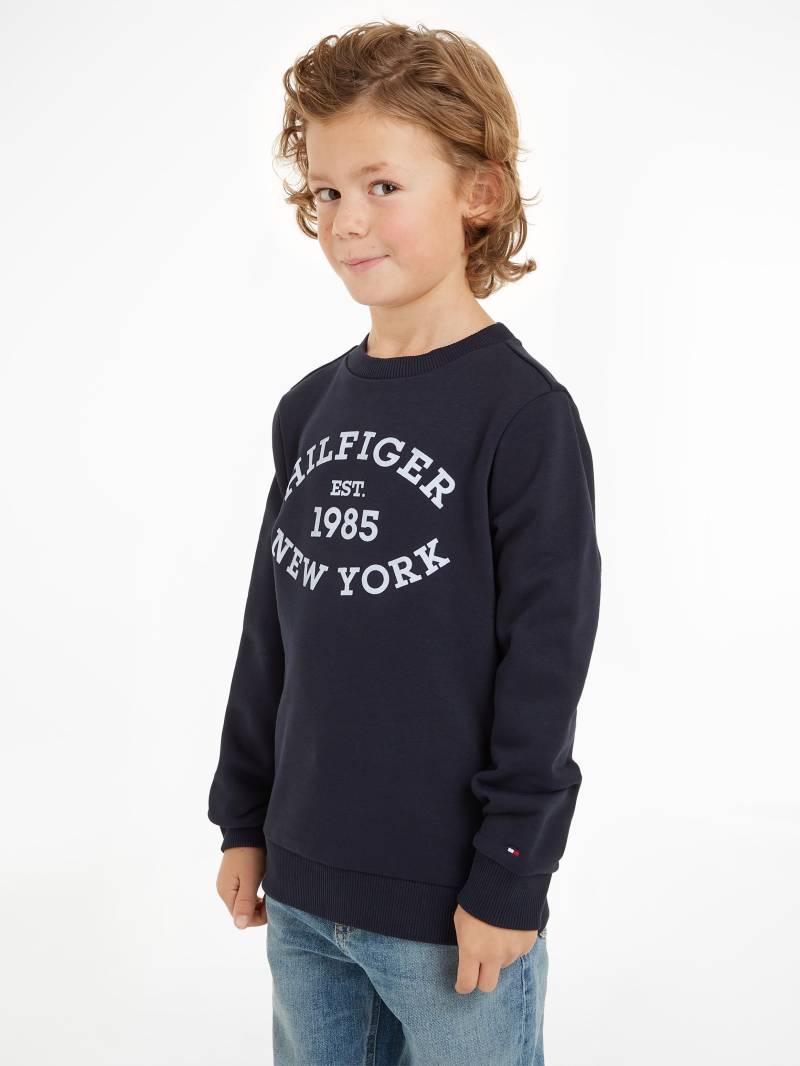 Tommy Hilfiger Sweatshirt »MONOTYPE FLOCK REG SWEATSHIRT«, Kinder bis 16 Jahre mit Logoschirftzug von TOMMY HILFIGER