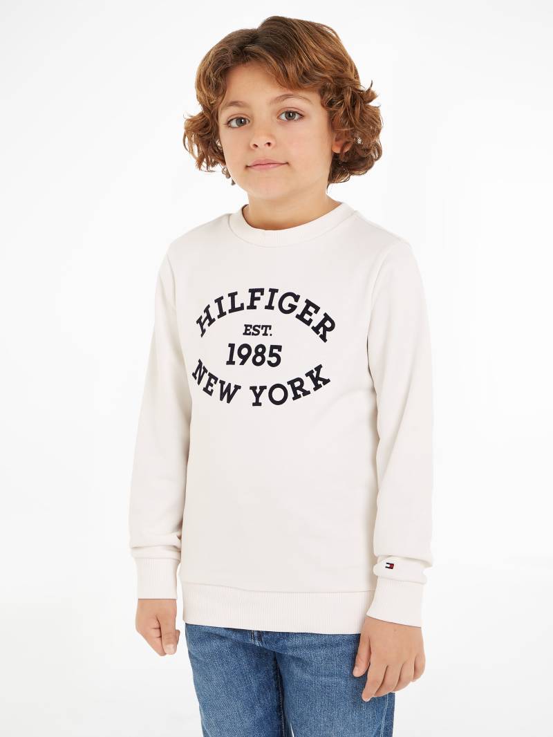 Tommy Hilfiger Sweatshirt »MONOTYPE FLOCK REG SWEATSHIRT«, Kinder bis 16 Jahre mit Logoschirftzug von TOMMY HILFIGER