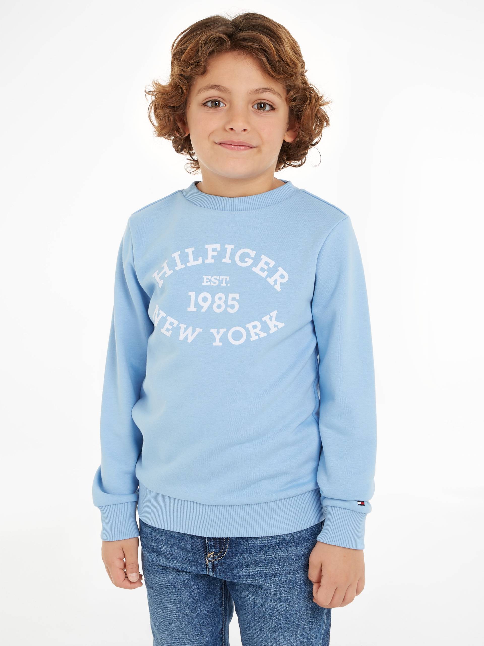 Tommy Hilfiger Sweatshirt »MONOTYPE FLOCK REG SWEATSHIRT«, Kinder bis 16 Jahre mit Logoschirftzug von TOMMY HILFIGER