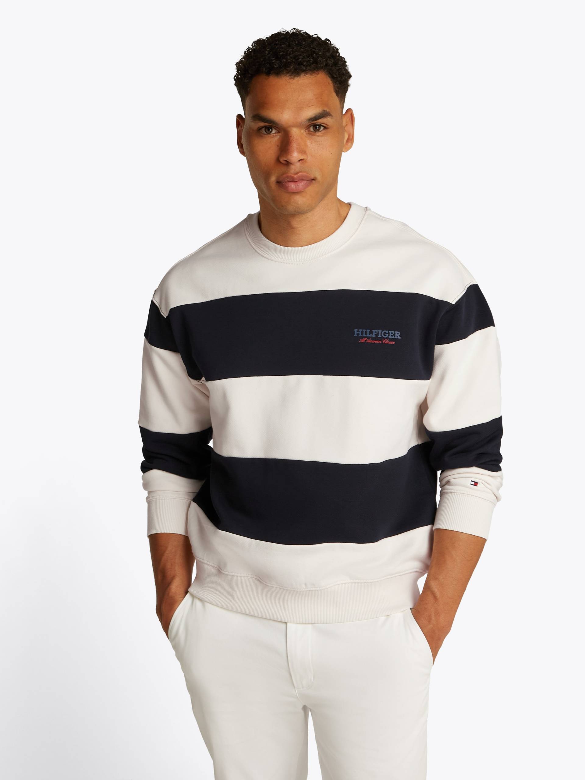 Tommy Hilfiger Sweatshirt »MONOTYPE STRIPE SWEATSHIRT«, mit grossen Blockstreifen von TOMMY HILFIGER