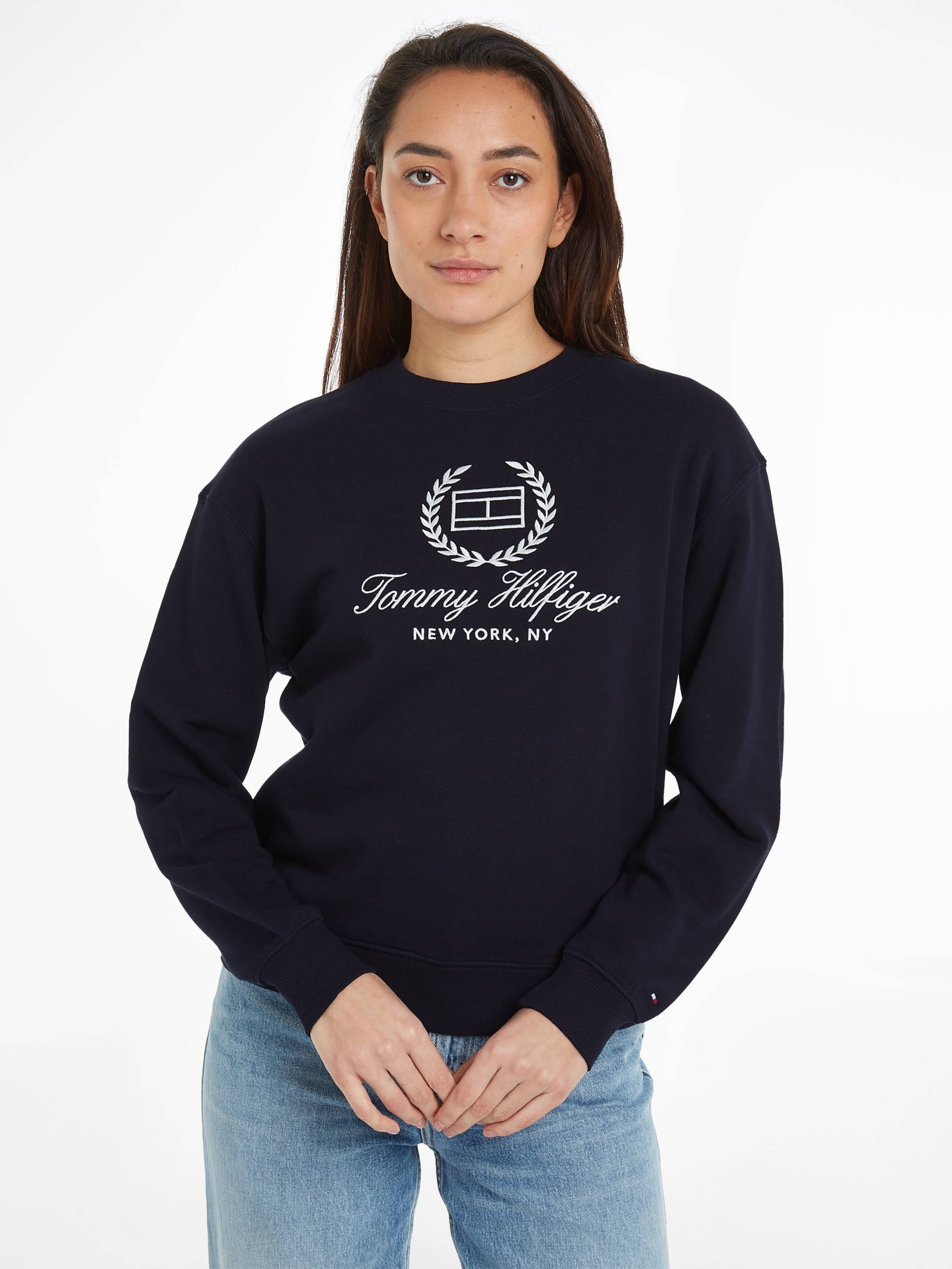 Tommy Hilfiger Sweatshirt »REG FLAG SCRIPT CNK SWTSHRT«, mit Logodruck auf der Brust von TOMMY HILFIGER