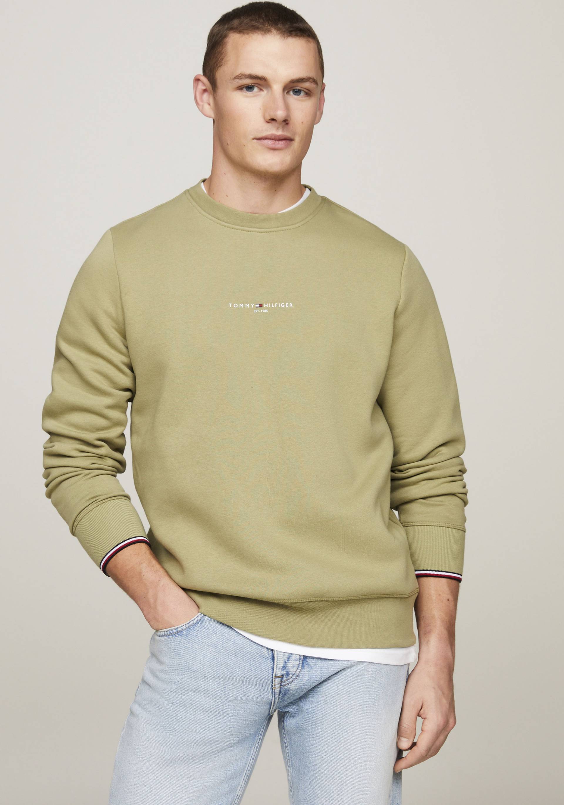 Tommy Hilfiger Sweatshirt »TOMMY LOGO TIPPED CREWNECK« von TOMMY HILFIGER