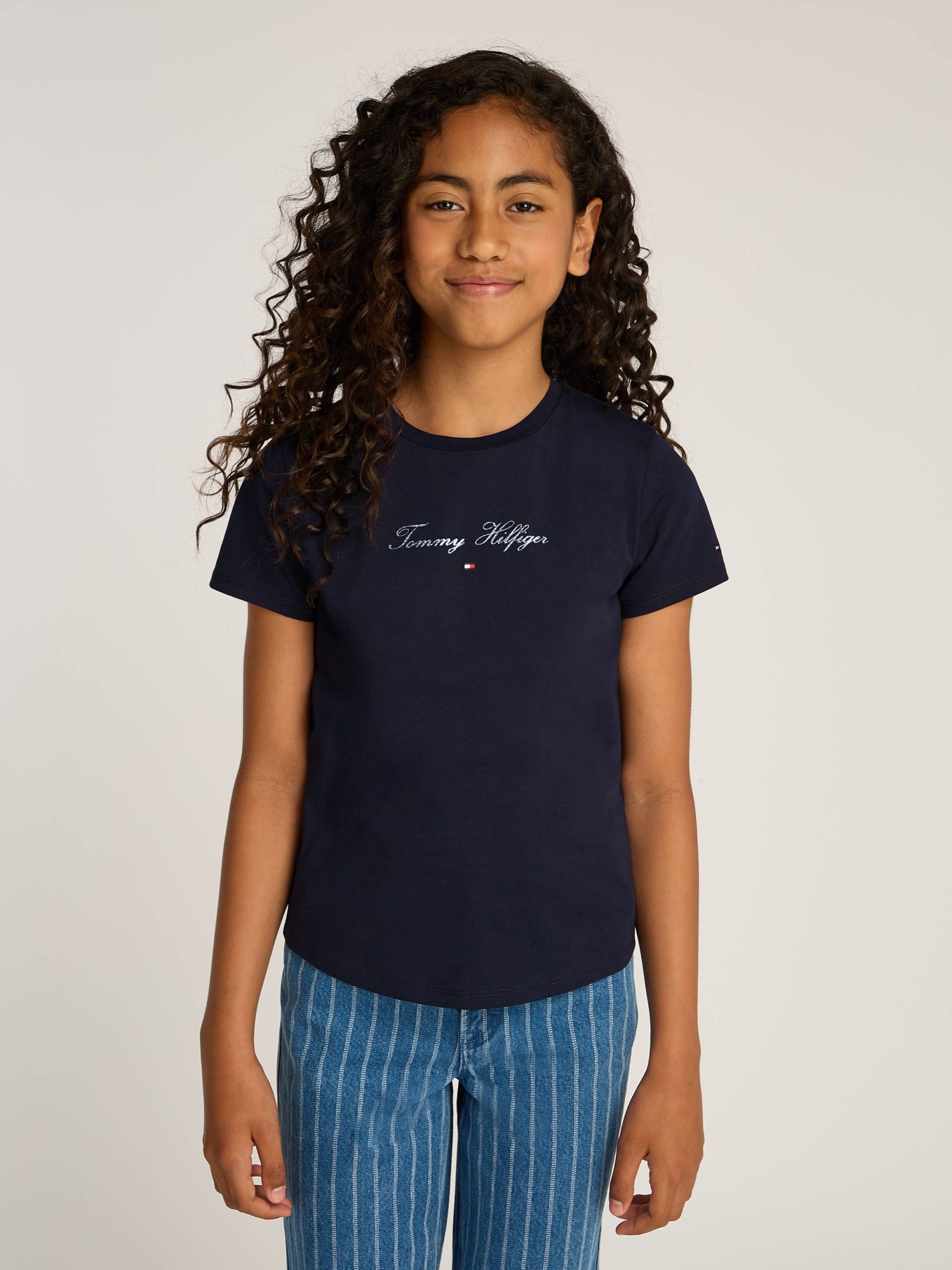 Tommy Hilfiger T-Shirt, mit glitzerndem Schriftzug von TOMMY HILFIGER