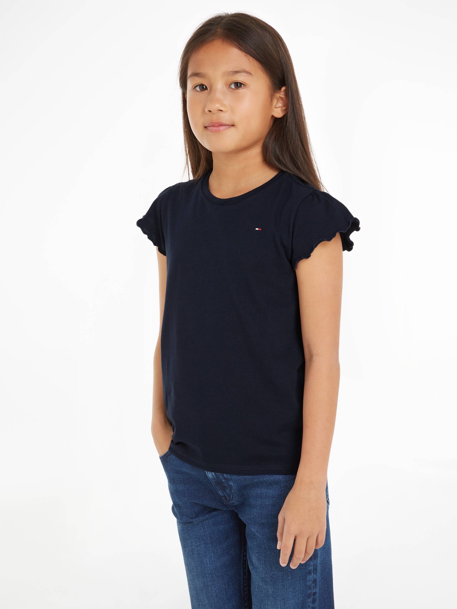 Tommy Hilfiger T-Shirt »ESSENTIAL RUFFLE SLEEVE TOP«, mit gewelltem Ärmelabschluss von TOMMY HILFIGER