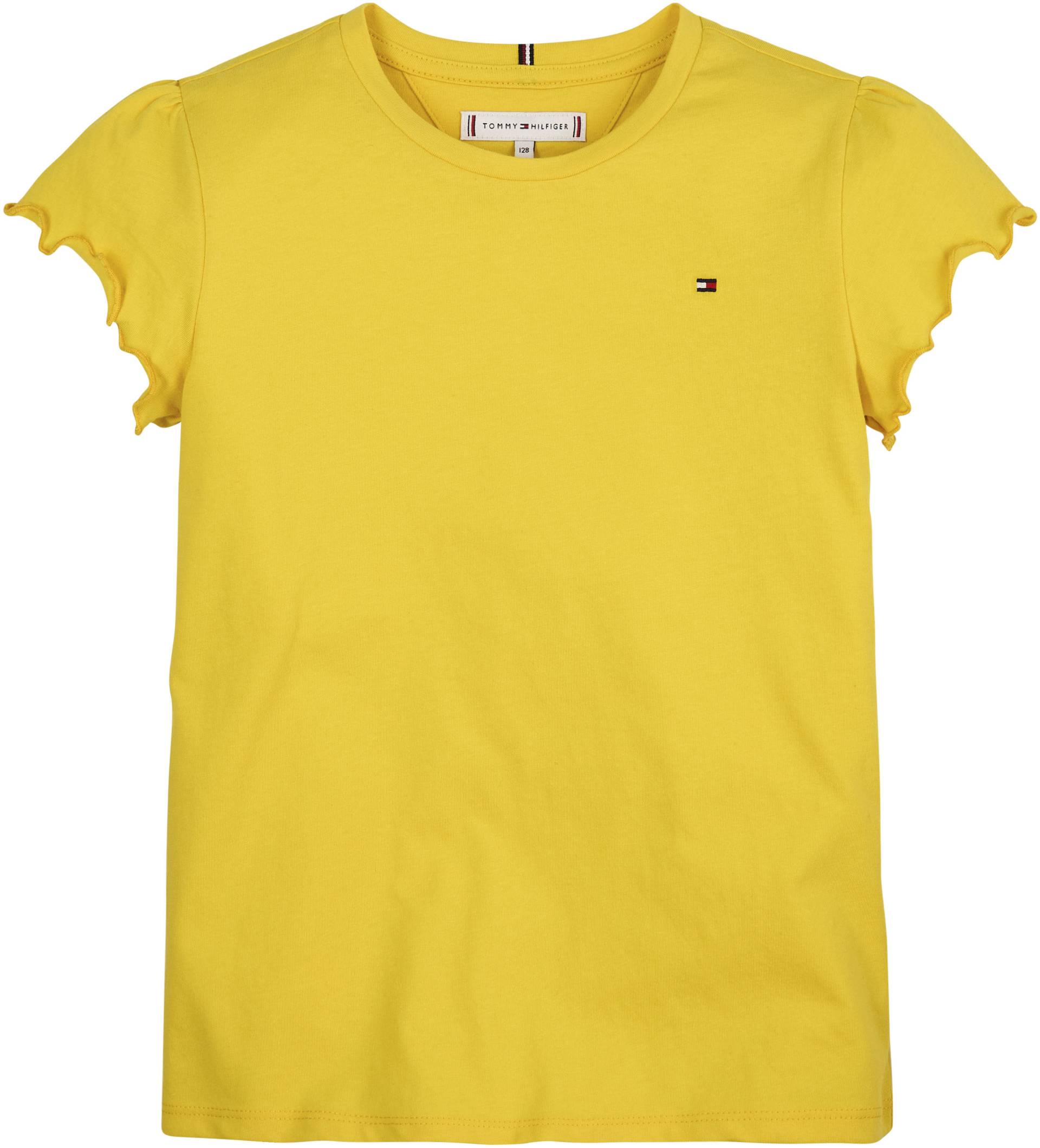 Tommy Hilfiger T-Shirt »ESSENTIAL RUFFLE SLEEVE TOP«, mit gewelltem Saum von TOMMY HILFIGER