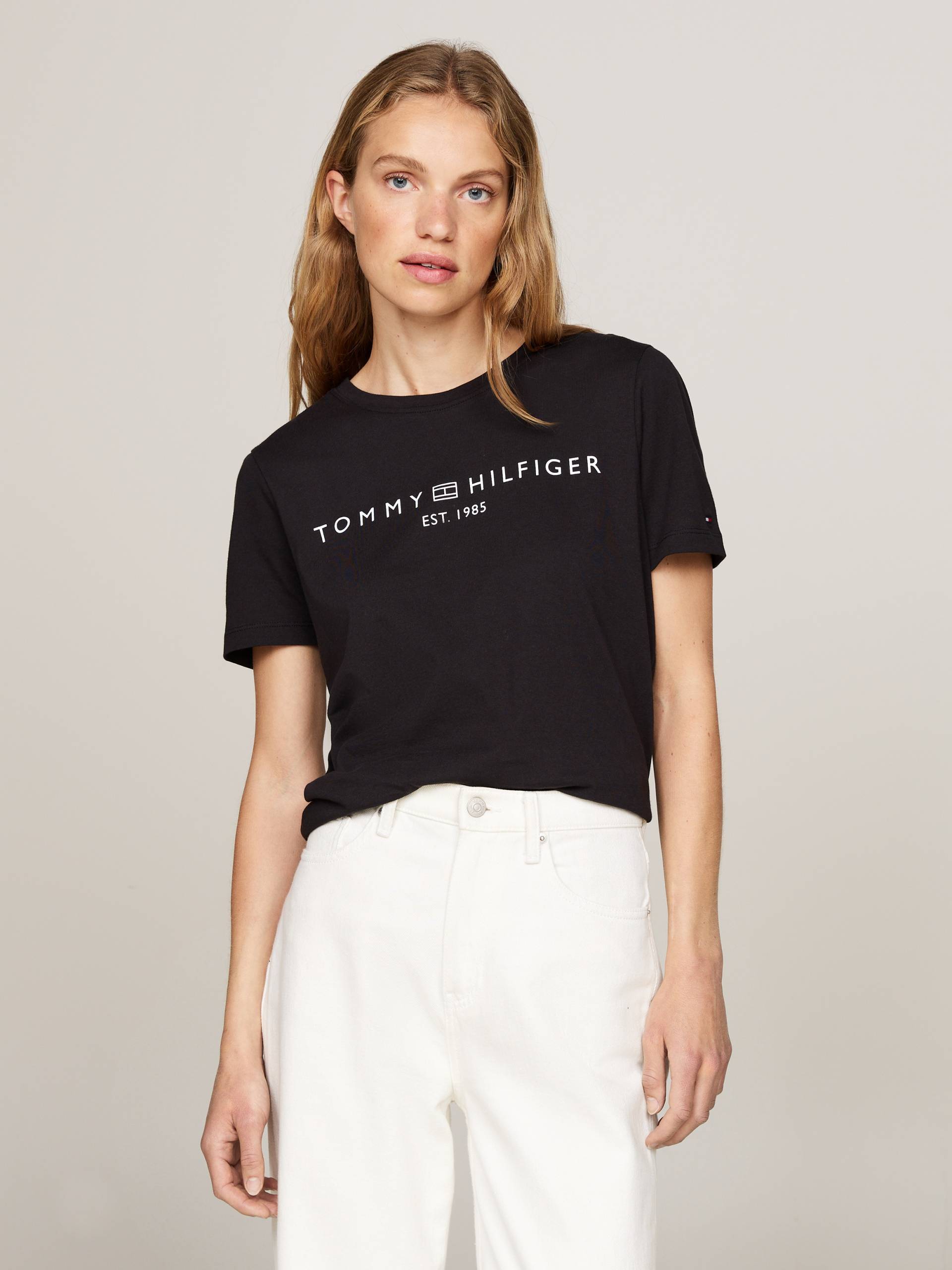 Tommy Hilfiger T-Shirt »REG CORP LOGO C-NK SS«, mit Logoschriftzug von TOMMY HILFIGER