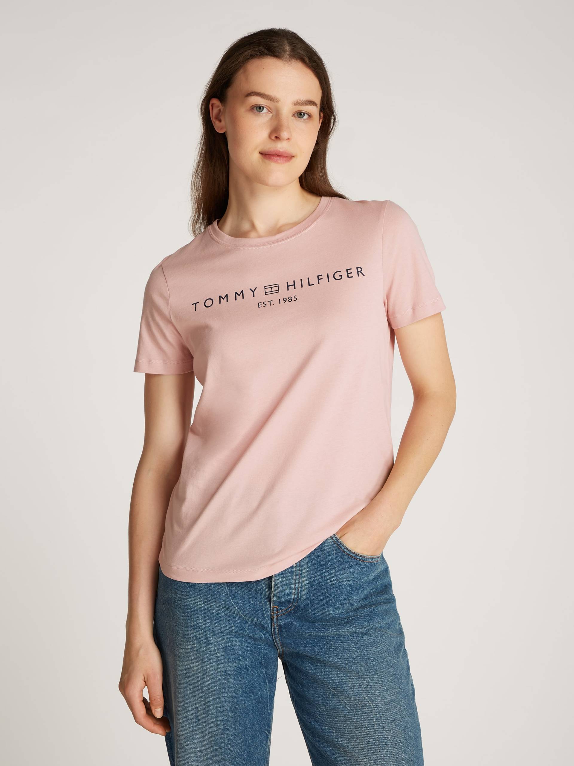 Tommy Hilfiger T-Shirt »REG CORP LOGO C-NK SS«, mit Logoschriftzug von TOMMY HILFIGER