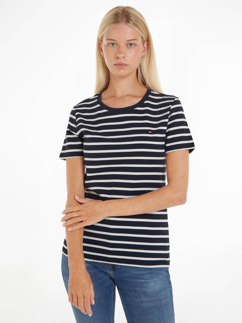 Tommy Hilfiger T-Shirt »SLIM CODY RIB C-NK SS«, mit dezenter Tommy Hilfiger Logostickerei von TOMMY HILFIGER