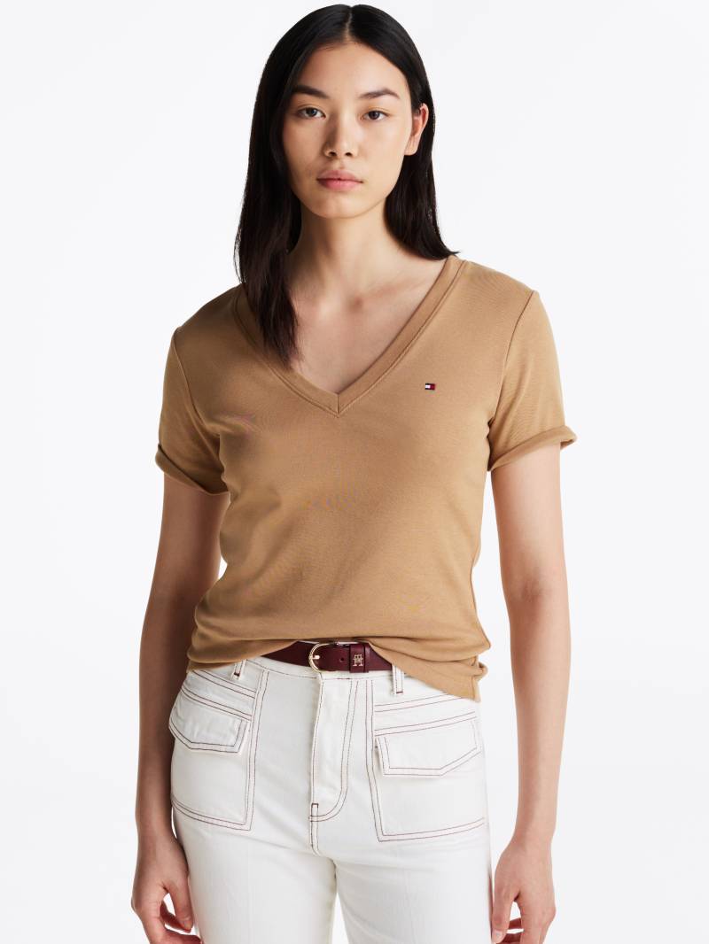 Tommy Hilfiger T-Shirt »SLIM CODY V-NK SS«, mit Logostickerei von TOMMY HILFIGER