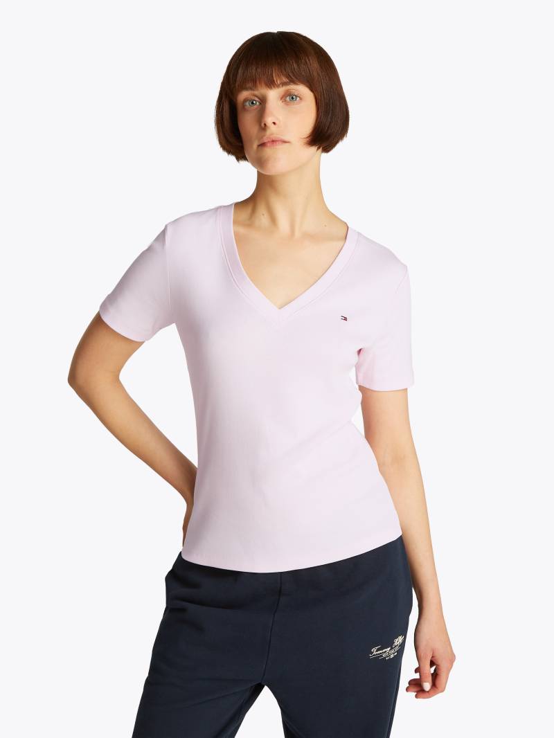 Tommy Hilfiger T-Shirt »SLIM CODY V-NK SS«, mit Logostickerei von TOMMY HILFIGER