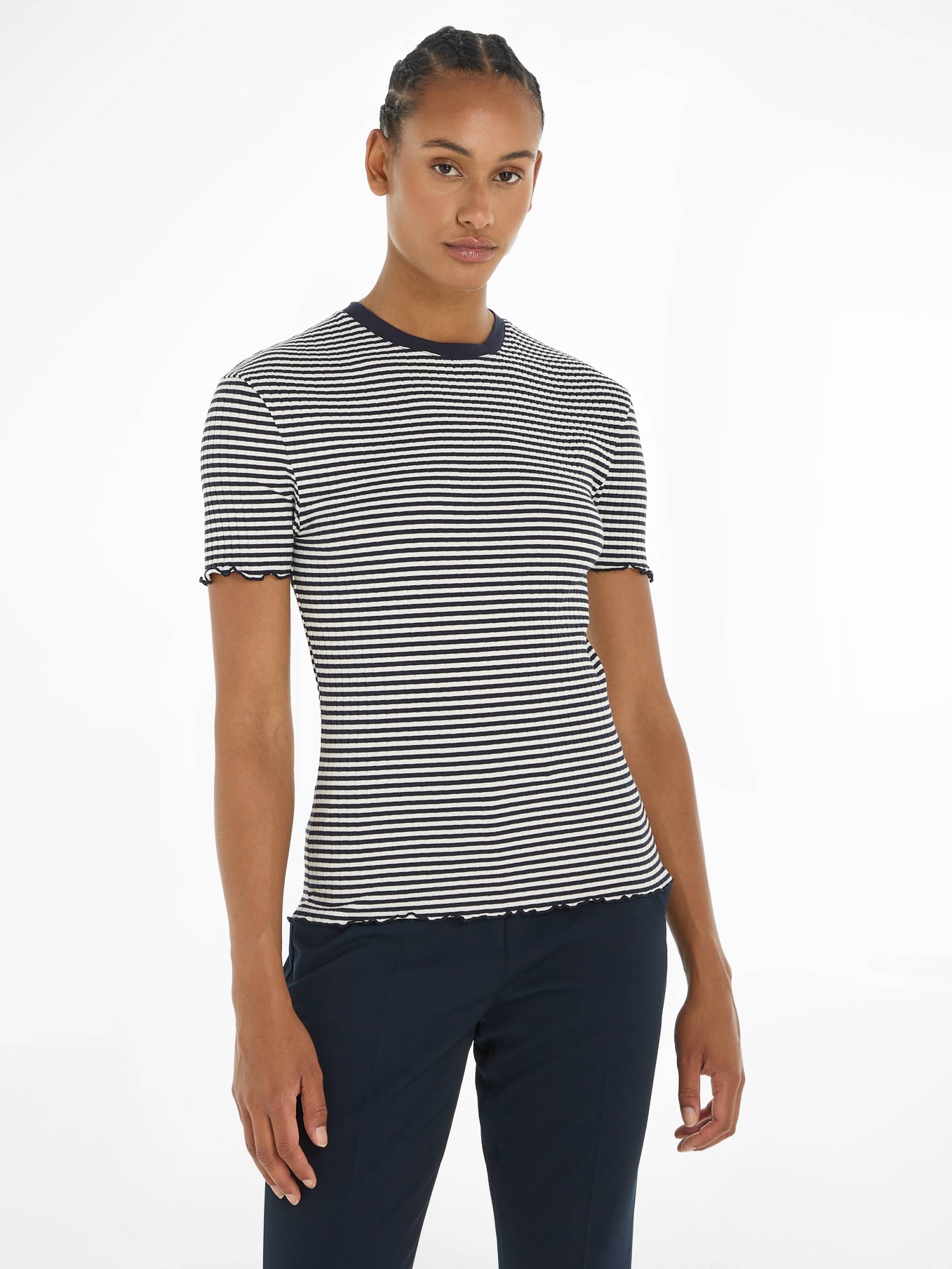 Tommy Hilfiger T-Shirt »SLIM CTN MODAL RIB STP C-NK SS«, mit Streifenmuster von TOMMY HILFIGER