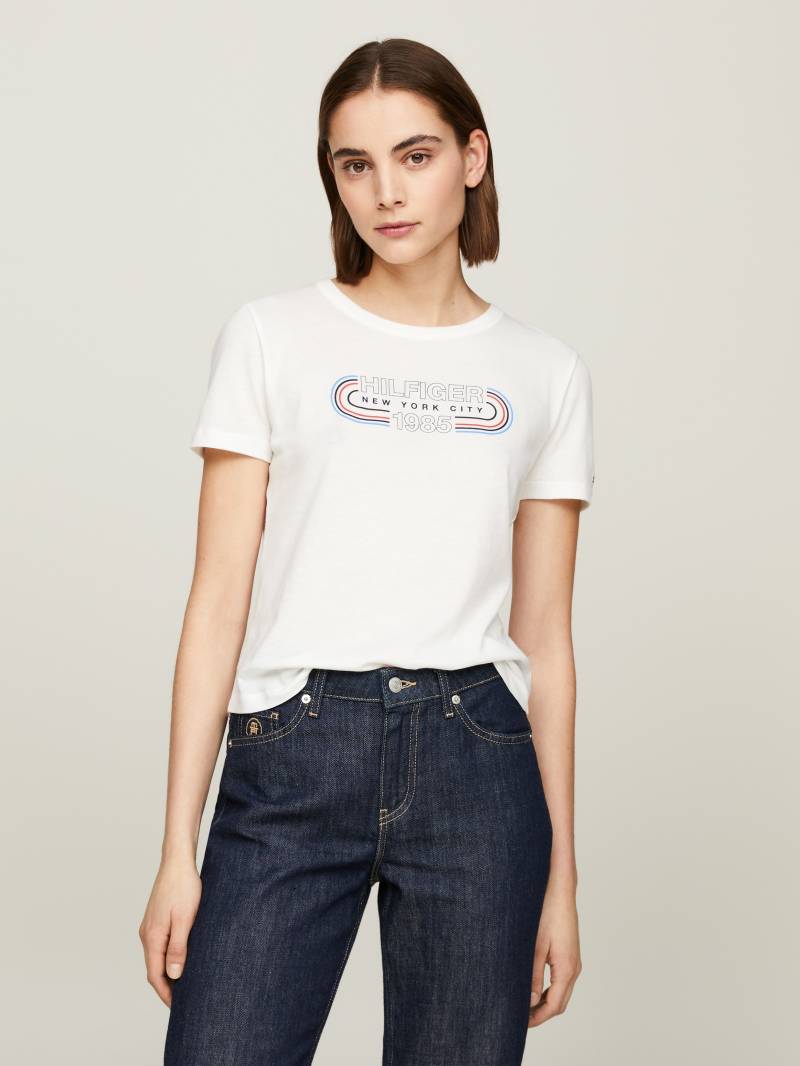 Tommy Hilfiger T-Shirt »SLIM TRACK HILFIGER C-NK SS«, mit Logoschriftzug von TOMMY HILFIGER