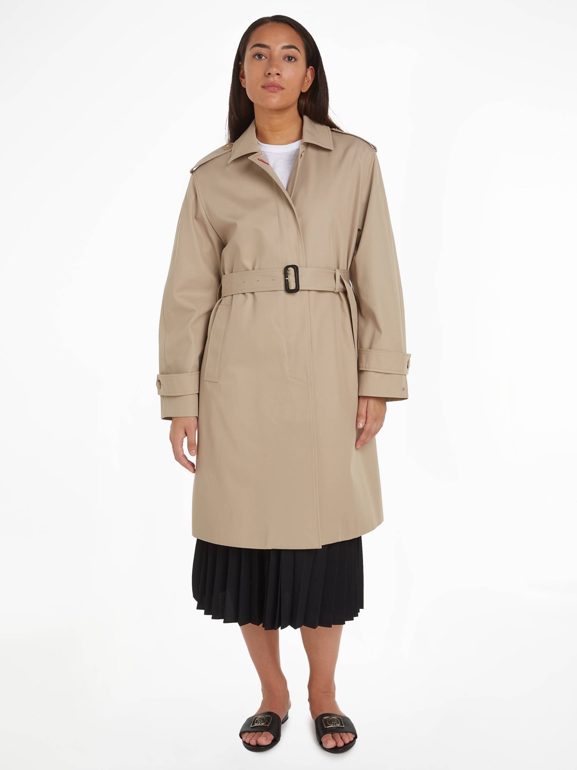 Tommy Hilfiger Trenchcoat »COTTON SB BELTED COAT«, mit geknöpften Schulterträgern von TOMMY HILFIGER