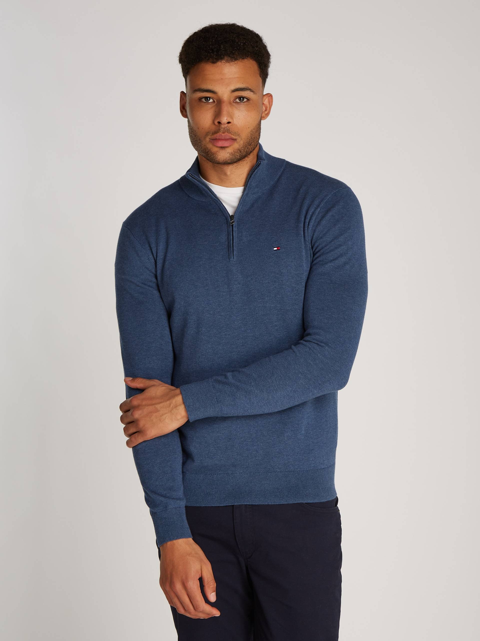 Tommy Hilfiger Troyer »ESSENTIAL COTTON ZIP MOCK« von TOMMY HILFIGER