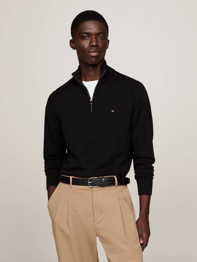 Tommy Hilfiger Troyer »PIMA ORG CTN CASHMERE ZIP MOCK« von TOMMY HILFIGER