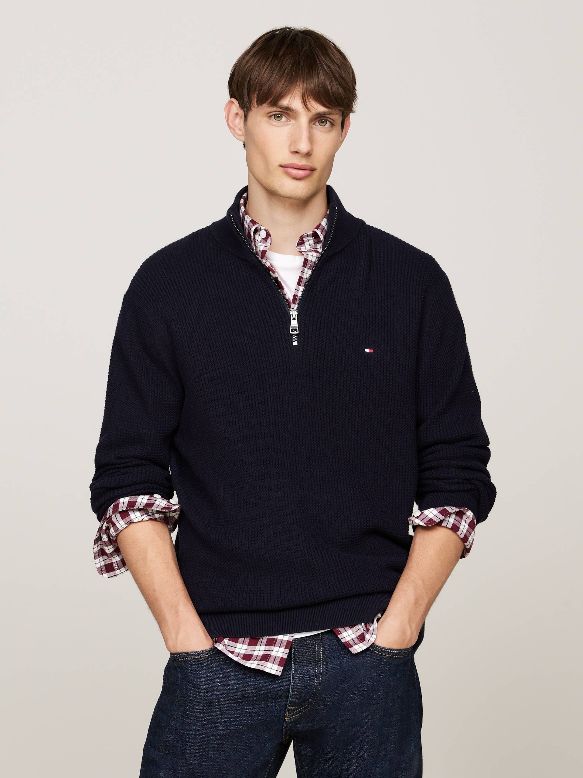 Tommy Hilfiger Troyer »STRUCTURE ZIP MOCK« von TOMMY HILFIGER