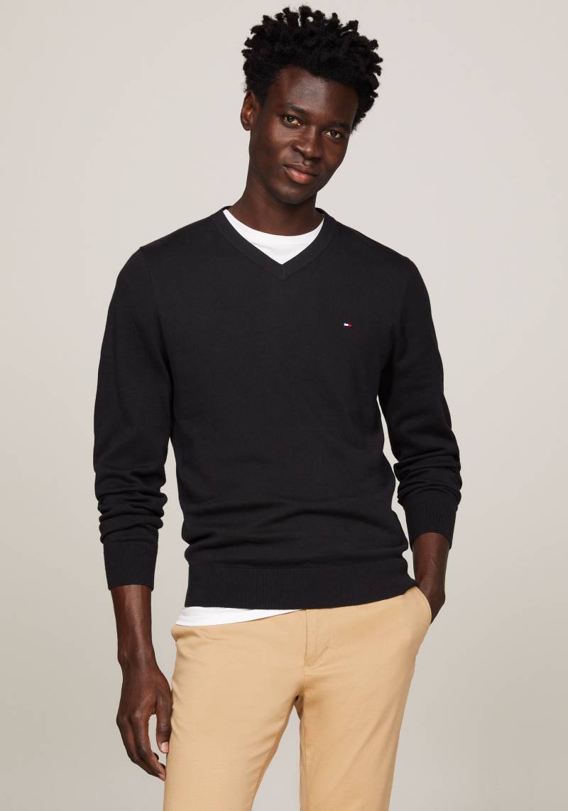 Tommy Hilfiger V-Ausschnitt-Pullover »CLASSIC COTTON V NECK« von TOMMY HILFIGER