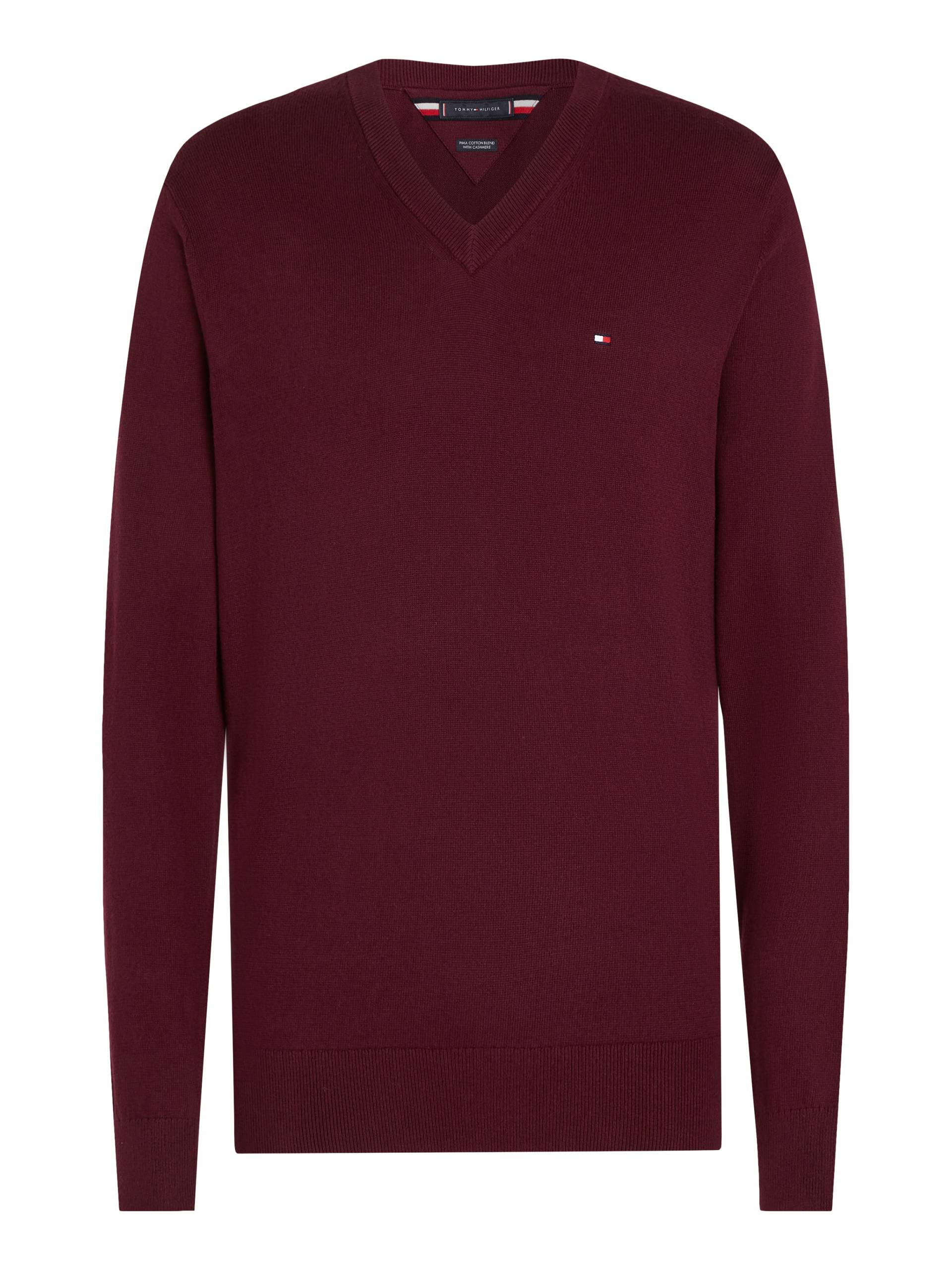 Tommy Hilfiger V-Ausschnitt-Pullover »PIMA ORG CTN CASHMERE V NECK« von TOMMY HILFIGER