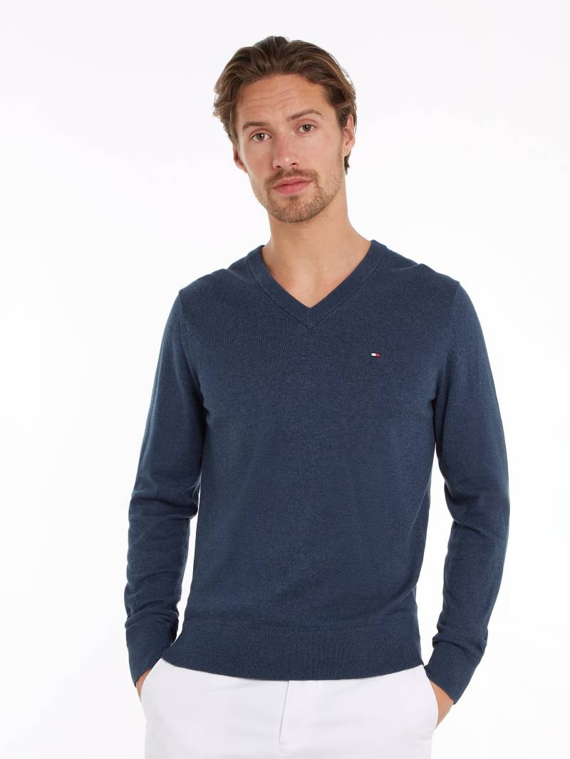 Tommy Hilfiger V-Ausschnitt-Pullover »PIMA ORG CTN CASHMERE V NECK« von TOMMY HILFIGER